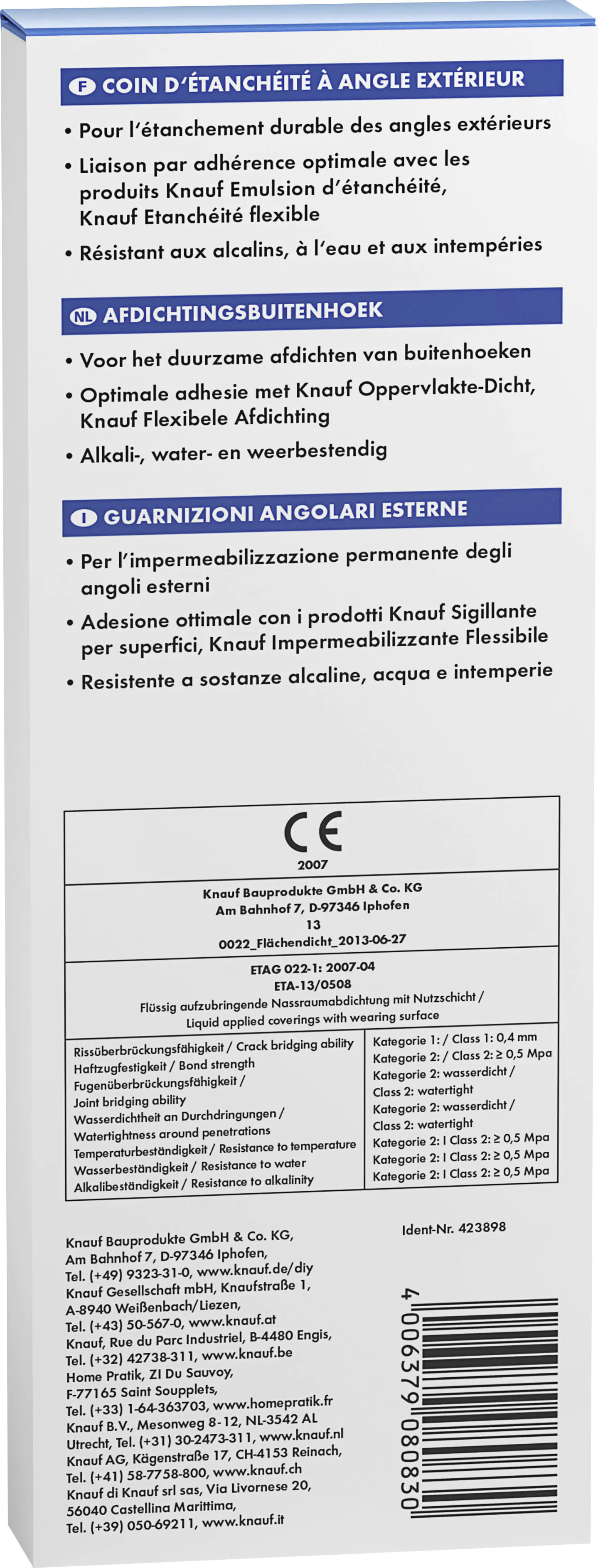 Knauf Dichtecke-Außen blau