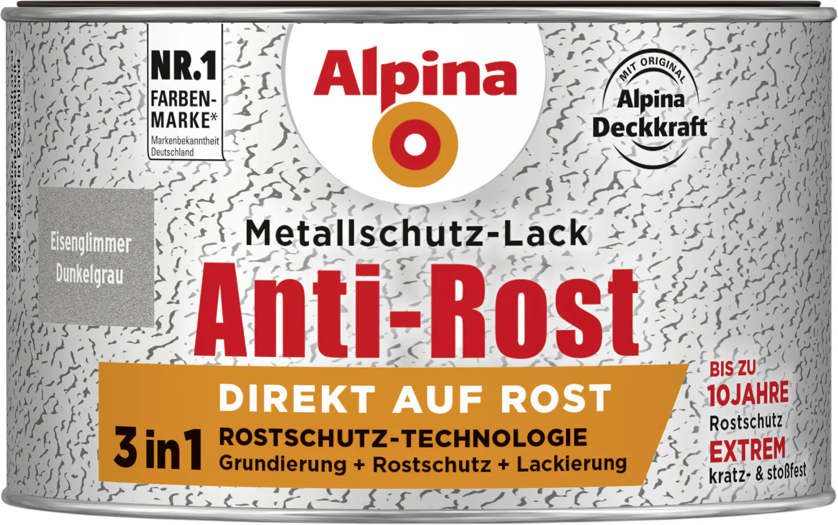 Alpina Metallschutz-Lack Eisenglimmer 300 ml dunkelgrau