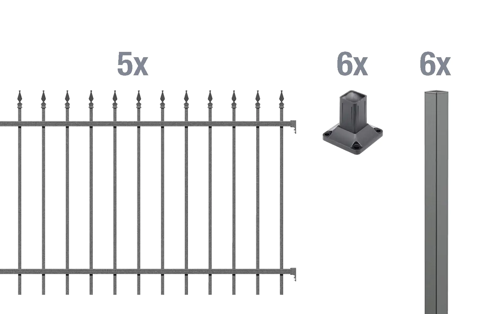 Alberts Komplettset Zaun Chaussee 10 m 100 cm anthrazit zA Alberts Komplettset Zaun Chaussee 10 m 100 cm anthrazit zA