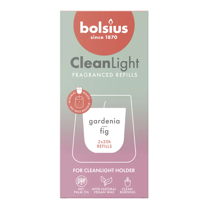 Bolsius Cleanlight Duft-Nachfüller 2er Pack Gardenia & Feige