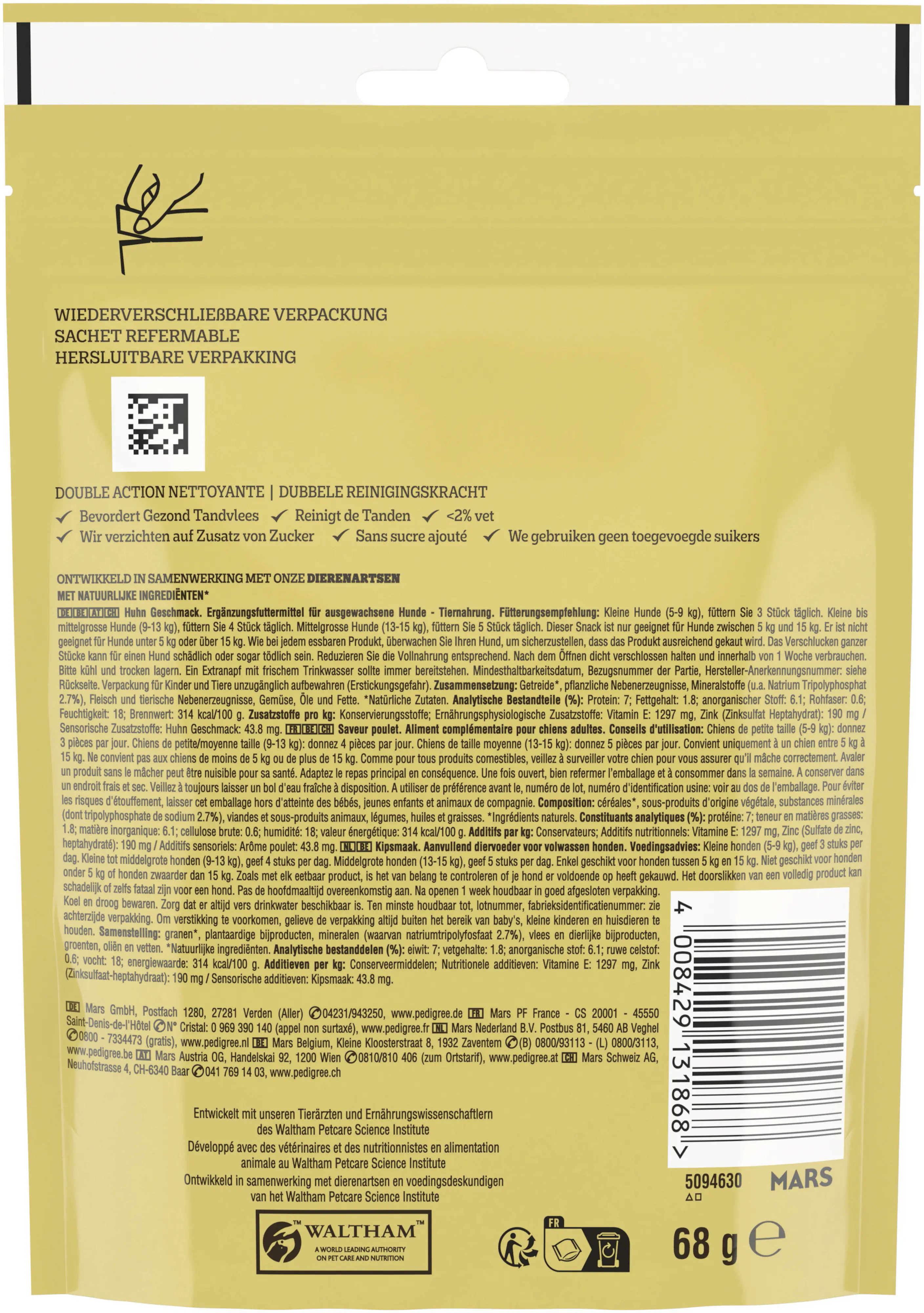 Pedigree Hundesnack Dentastix Chewy Chunx Mini mit Huhn 68 g