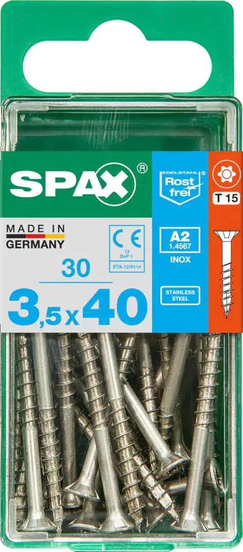 Spax Universalschrauben 3.5 x 40 mm TX 15 - 30 Stk. Spax Universalschrauben 3.5 x 40 mm TX 15 - 30 Stk.