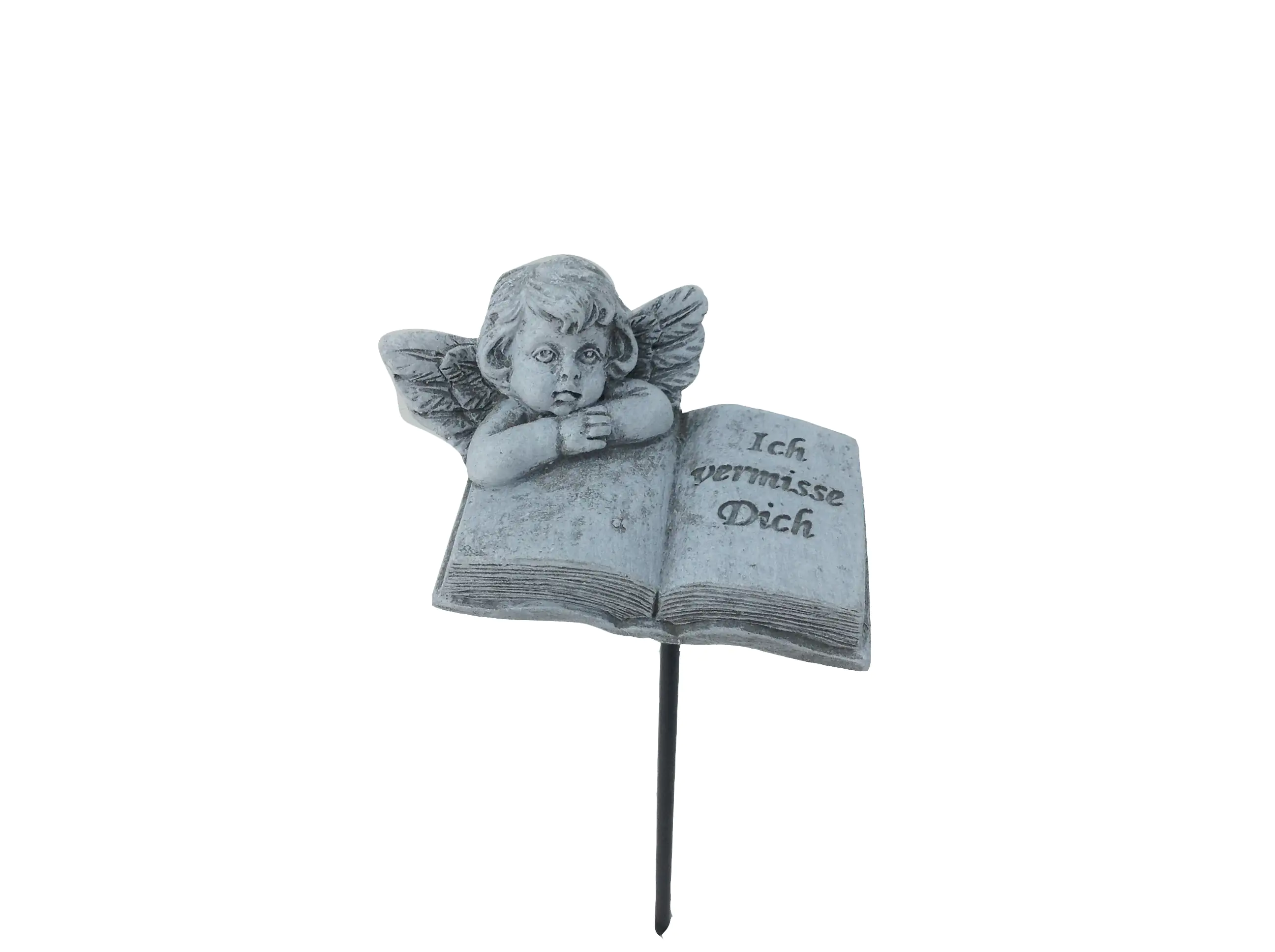 TrendLine Grab-Stecker Engel mit Buch 15 x 7 x 4 cm grau