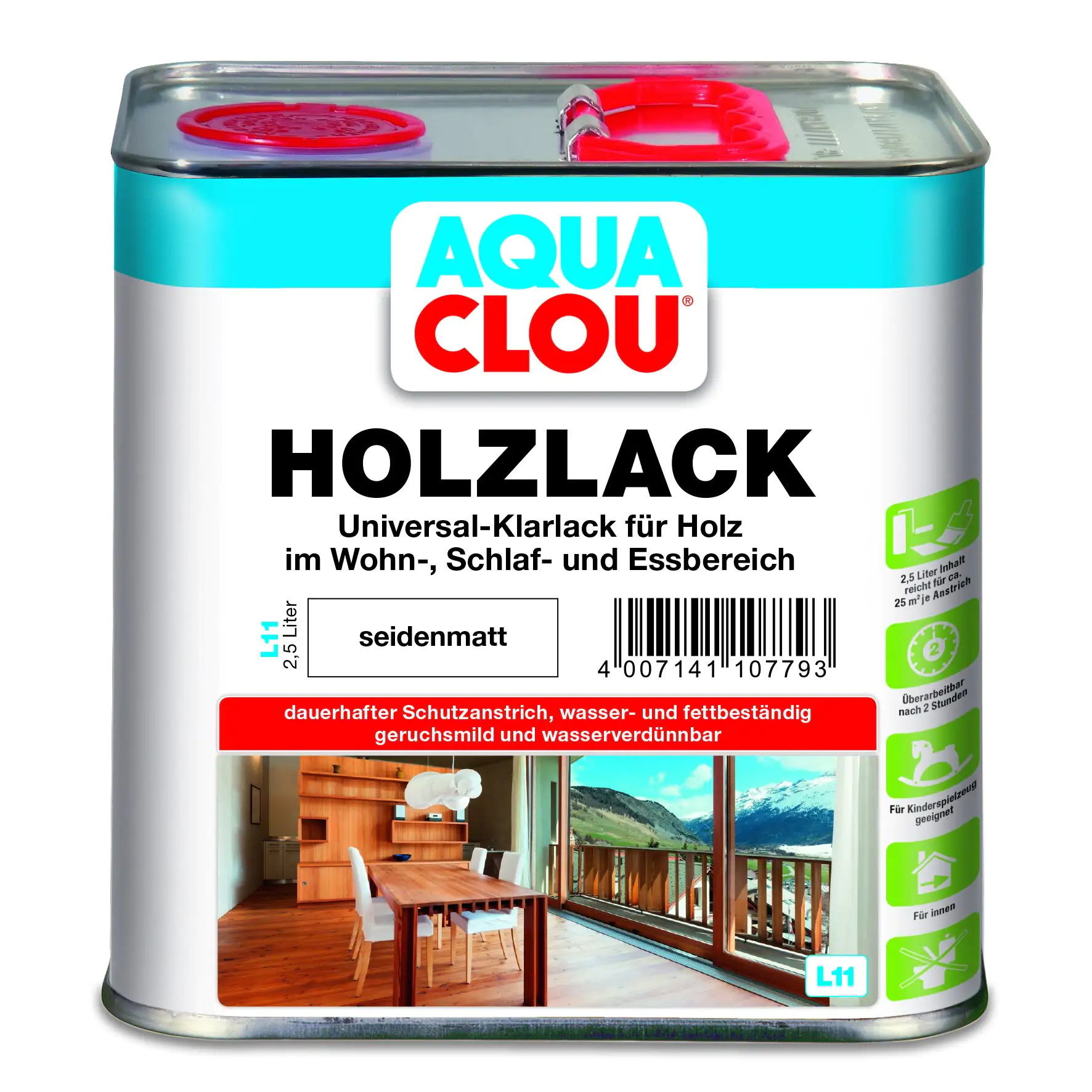 Aqua Clou Holzlack L11 2,5 L seidenmatt Aqua Clou Holzlack L11 2,5 L seidenmatt