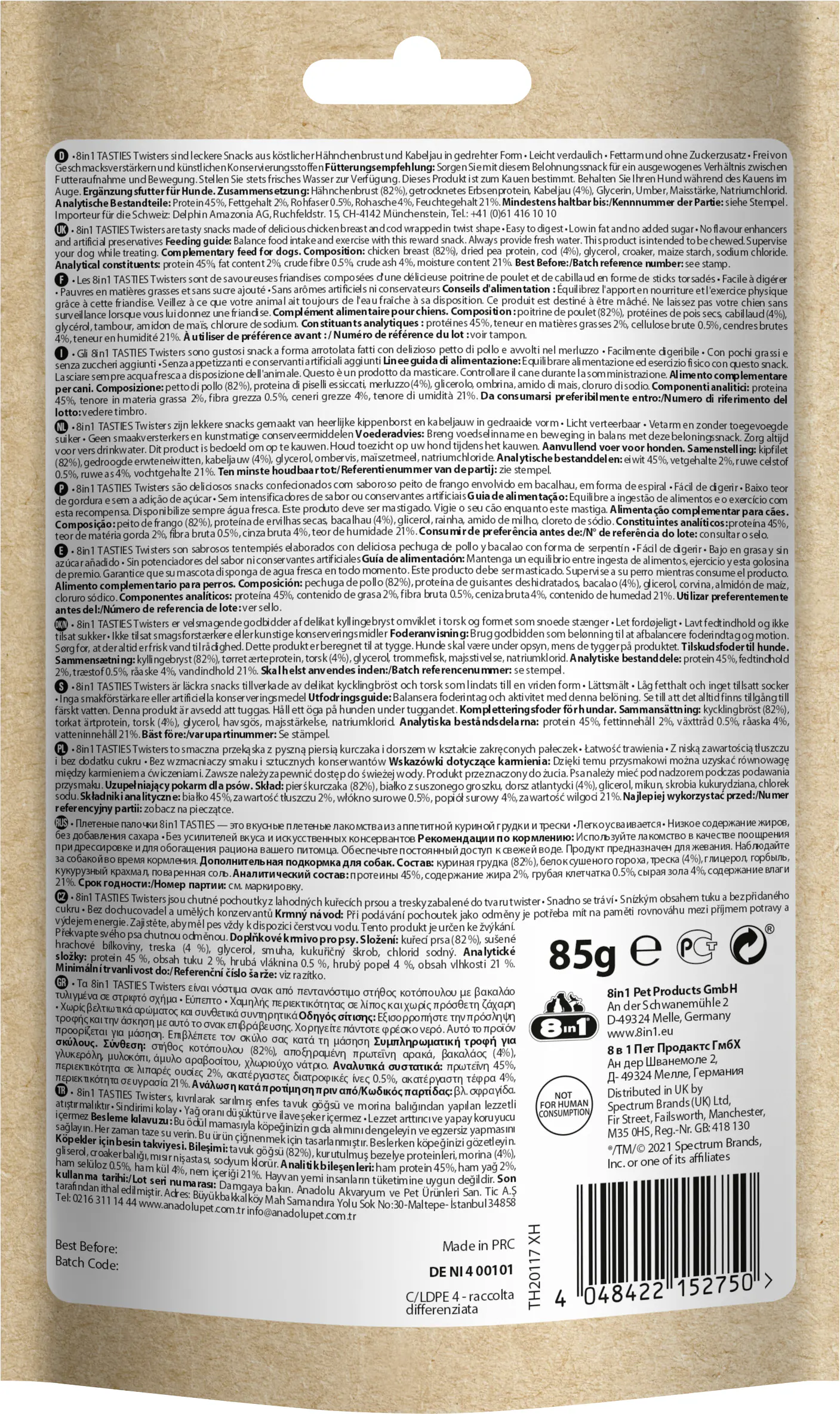 8in1 Hundeleckerli Twisters 85 g