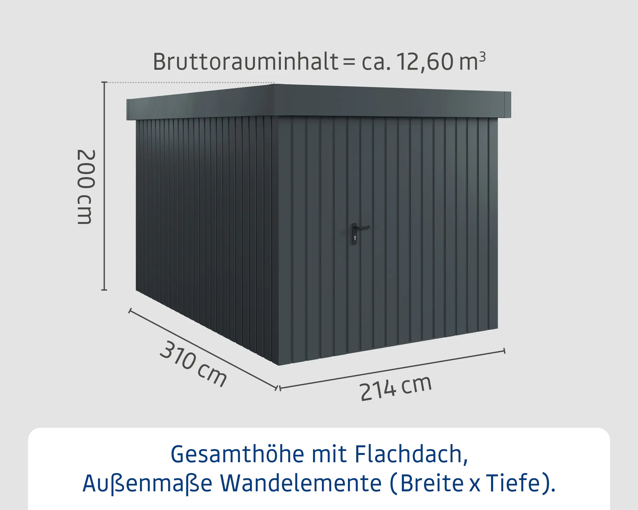 EcoStar Metallgerätehaus Euroline EFD7 anthrazit 214 x 310 cm 1-flg. EcoStar Metallgerätehaus Euroline EFD7 anthrazit 214 x 310 cm 1-flg.