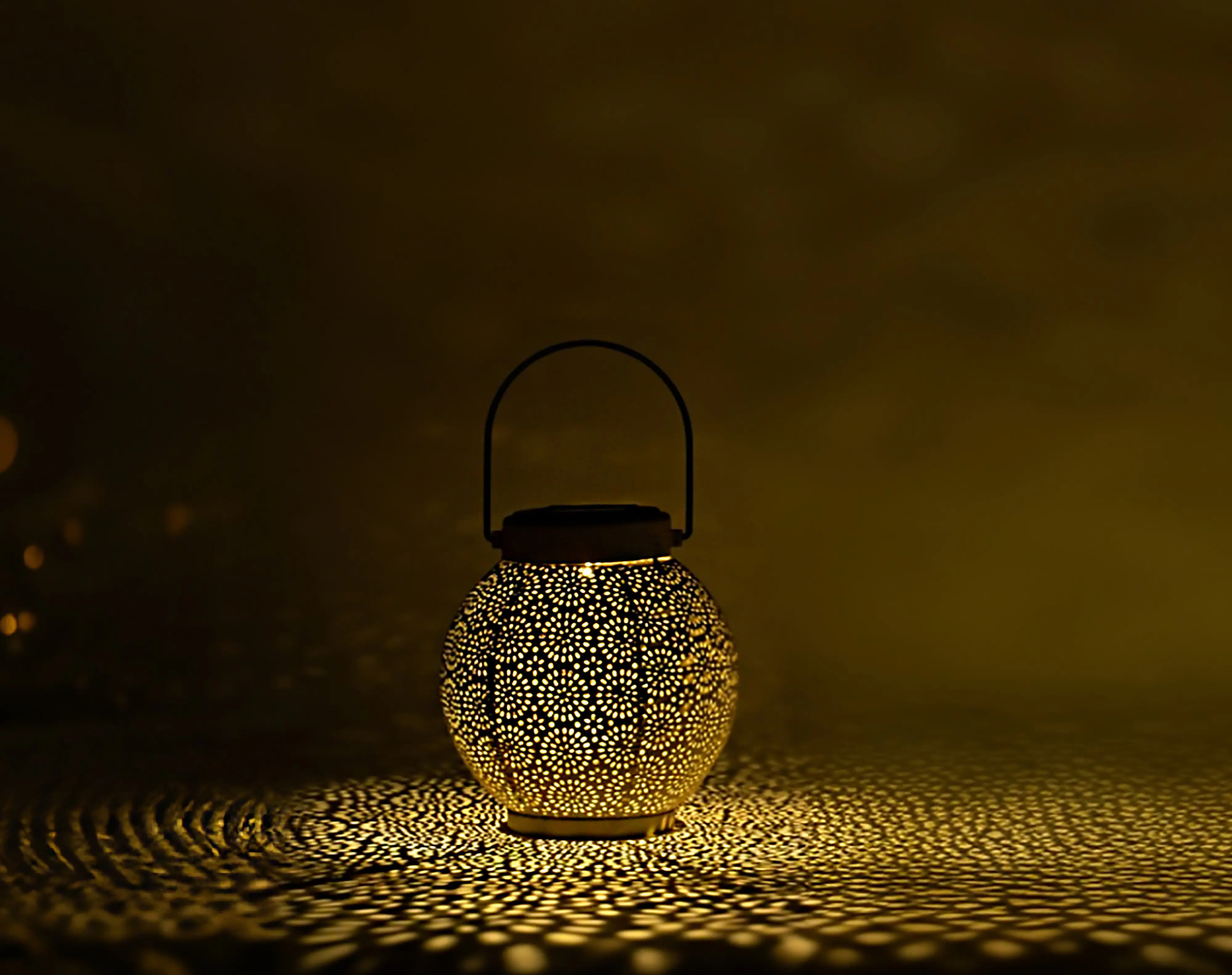 Dapo LED Solarleuchte Laterne Metall warmweiß