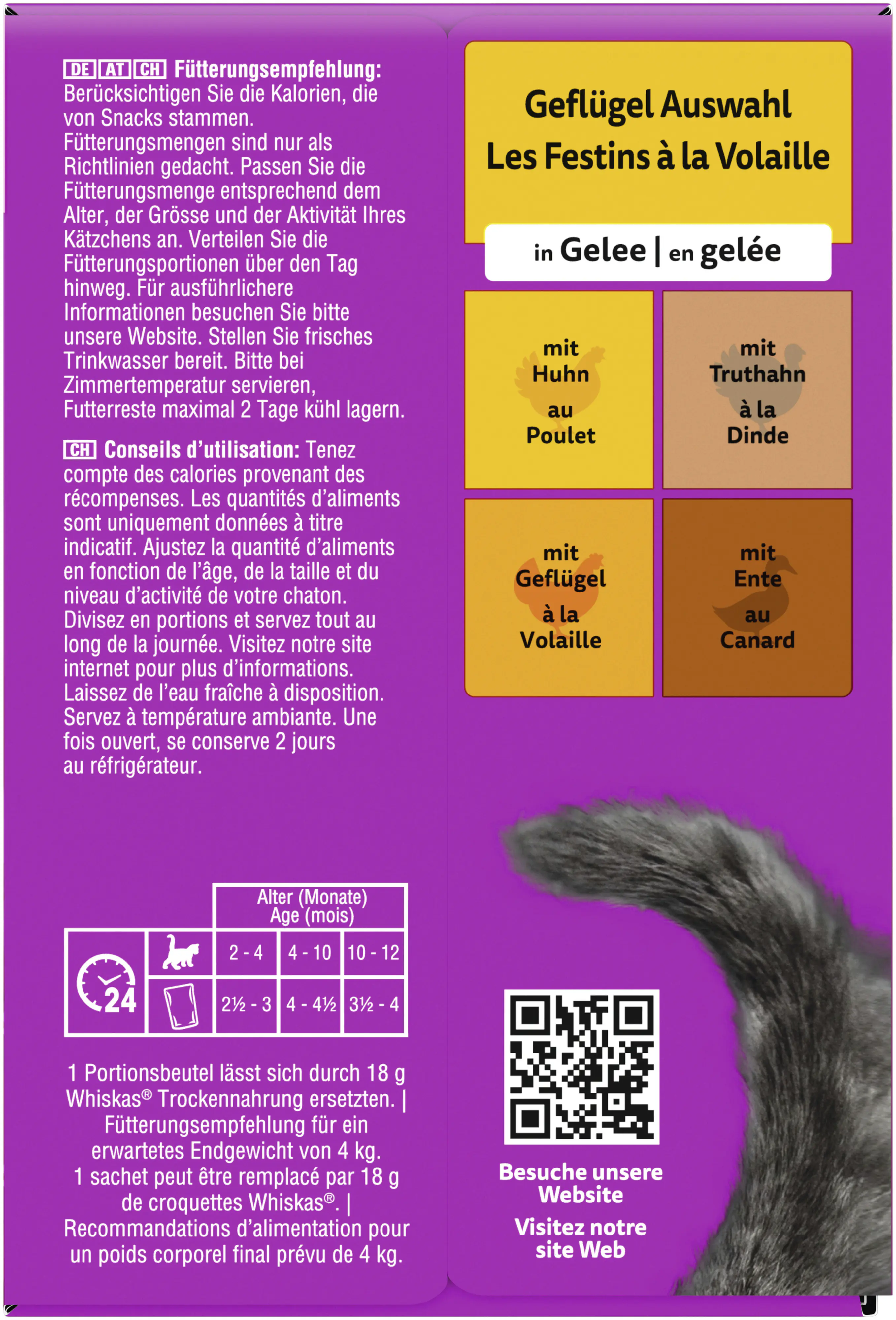 Whiskas Mulitpack Junior Geflügelauswahl in Gelee Katzenfutter 12 x 85 g