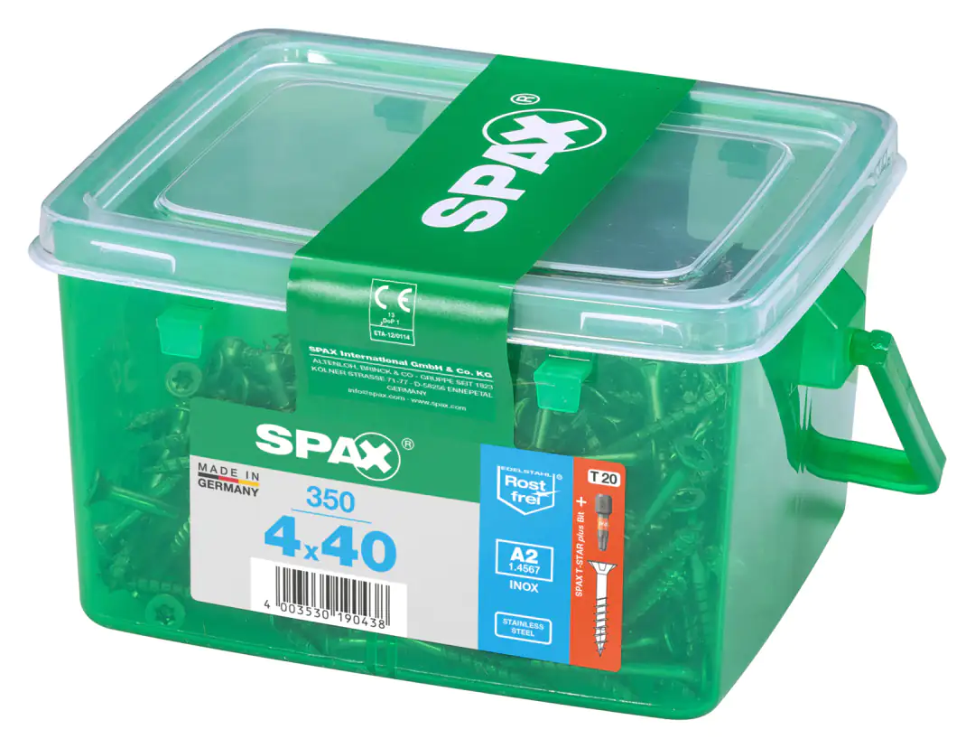 Spax Universalschrauben 4.0 x 40 mm TX 20 - 350 Stk. Spax Universalschrauben 4.0 x 40 mm TX 20 - 350 Stk.