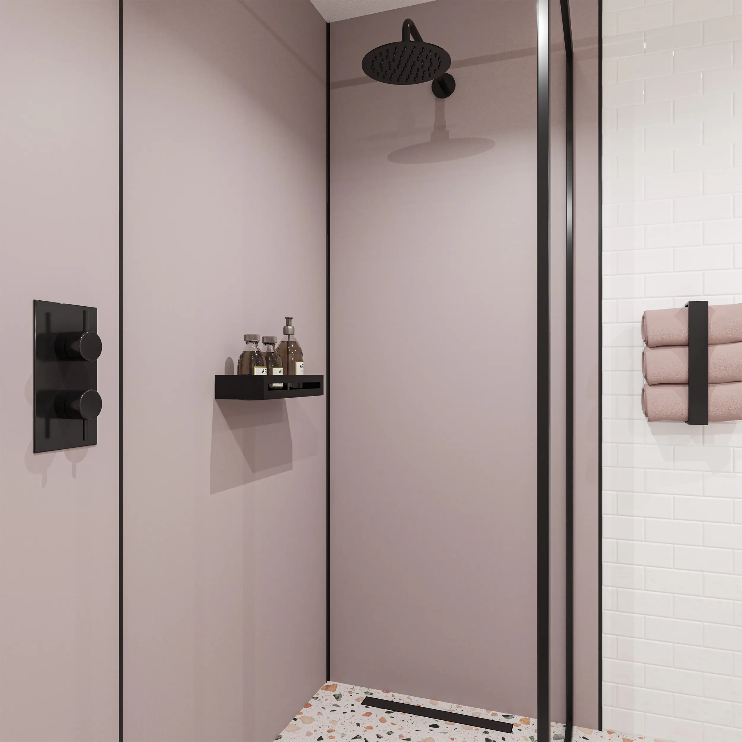 Wetwall Alloy Wandpaneel  Deep Blue Sea/Smoked Rose 60 x 244 cm