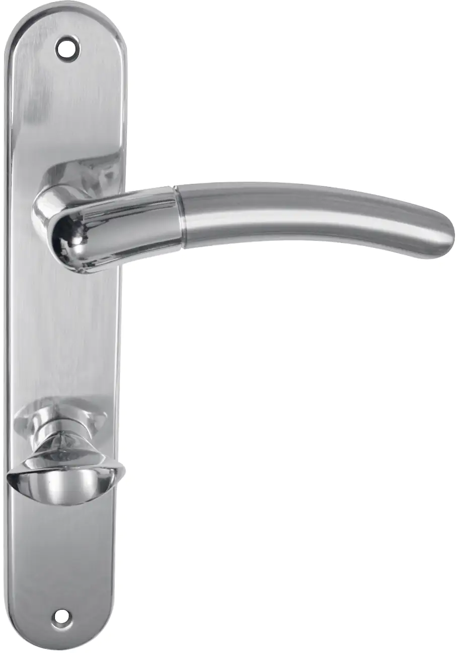 Alpertec WC-Langschildgarnitur Beate Messing Bi-Colour abgerundet