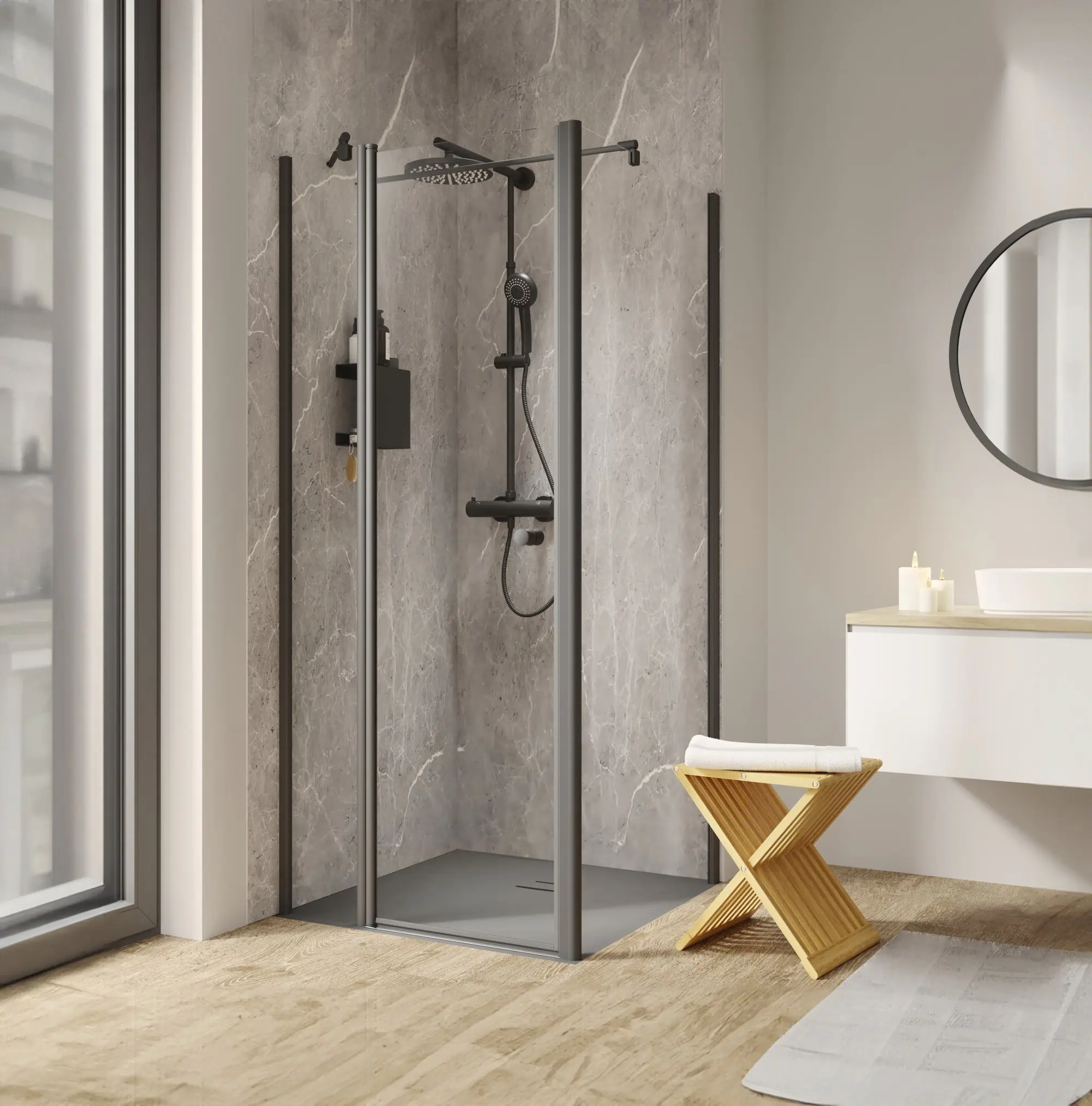 Schulte Badhocker aus Bambus klappbar 39 x 38 x 44 cm