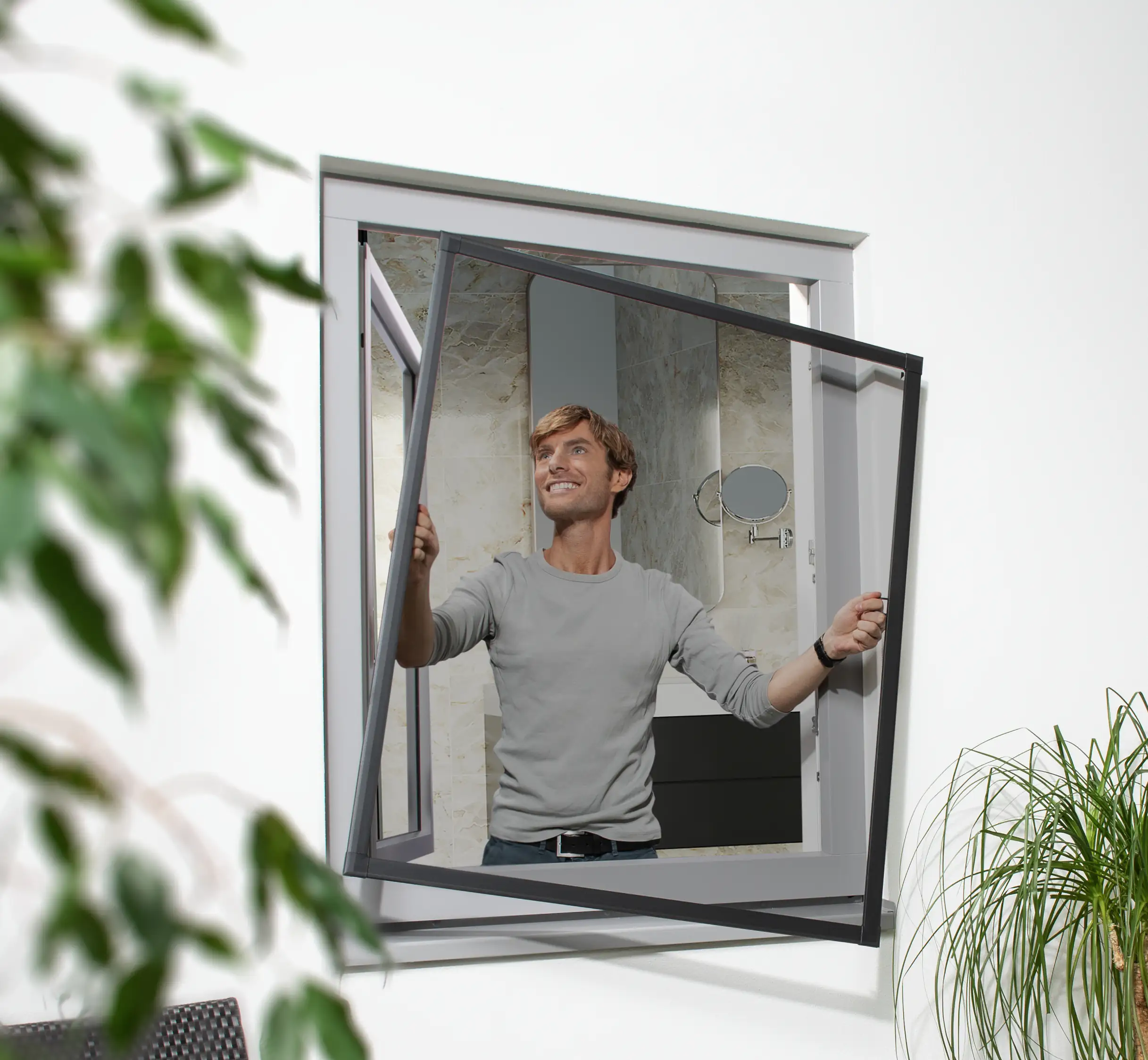 TrendLine Fliegenschutz-Fenster 100 x 120 cm anthrazit/anthrazit kürzbar TrendLine Fliegenschutz-Fenster 100 x 120 cm anthrazit/anthrazit kürzbar
