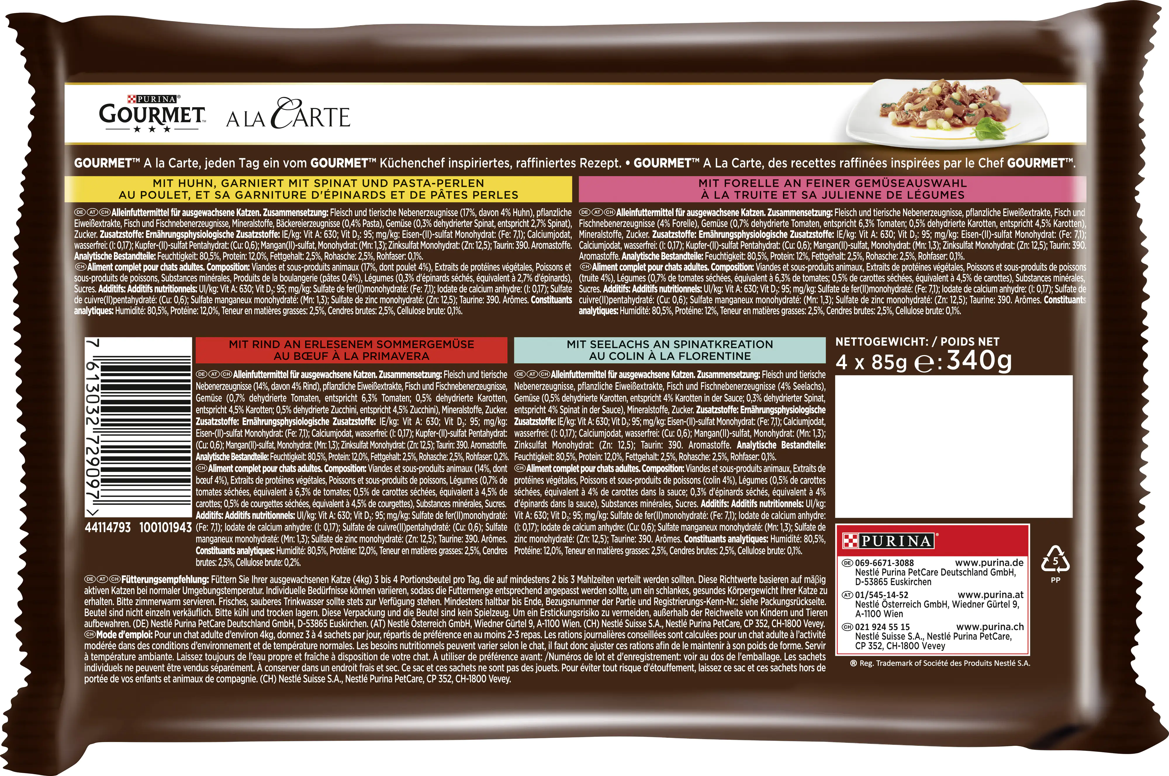 Gourmet A la Carte Rezepte des Küchenchefs 4x 85g