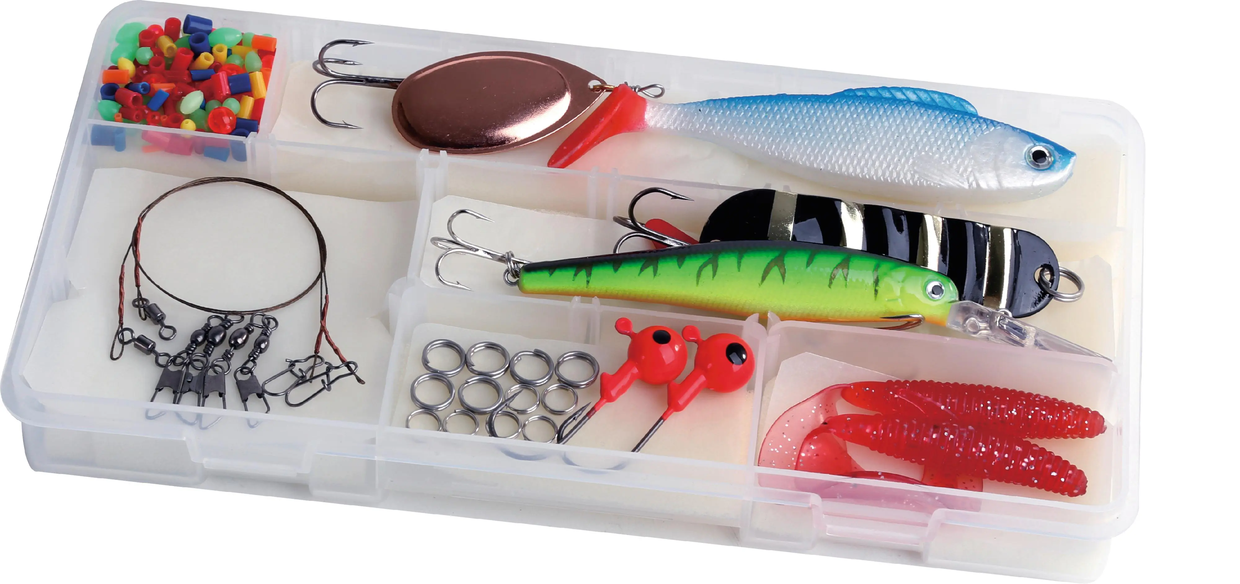 Paladin Angelbox Spinköder für Hecht und Zander 50-teilig Paladin Angelbox Spinköder für Hecht und Zander 50-teilig