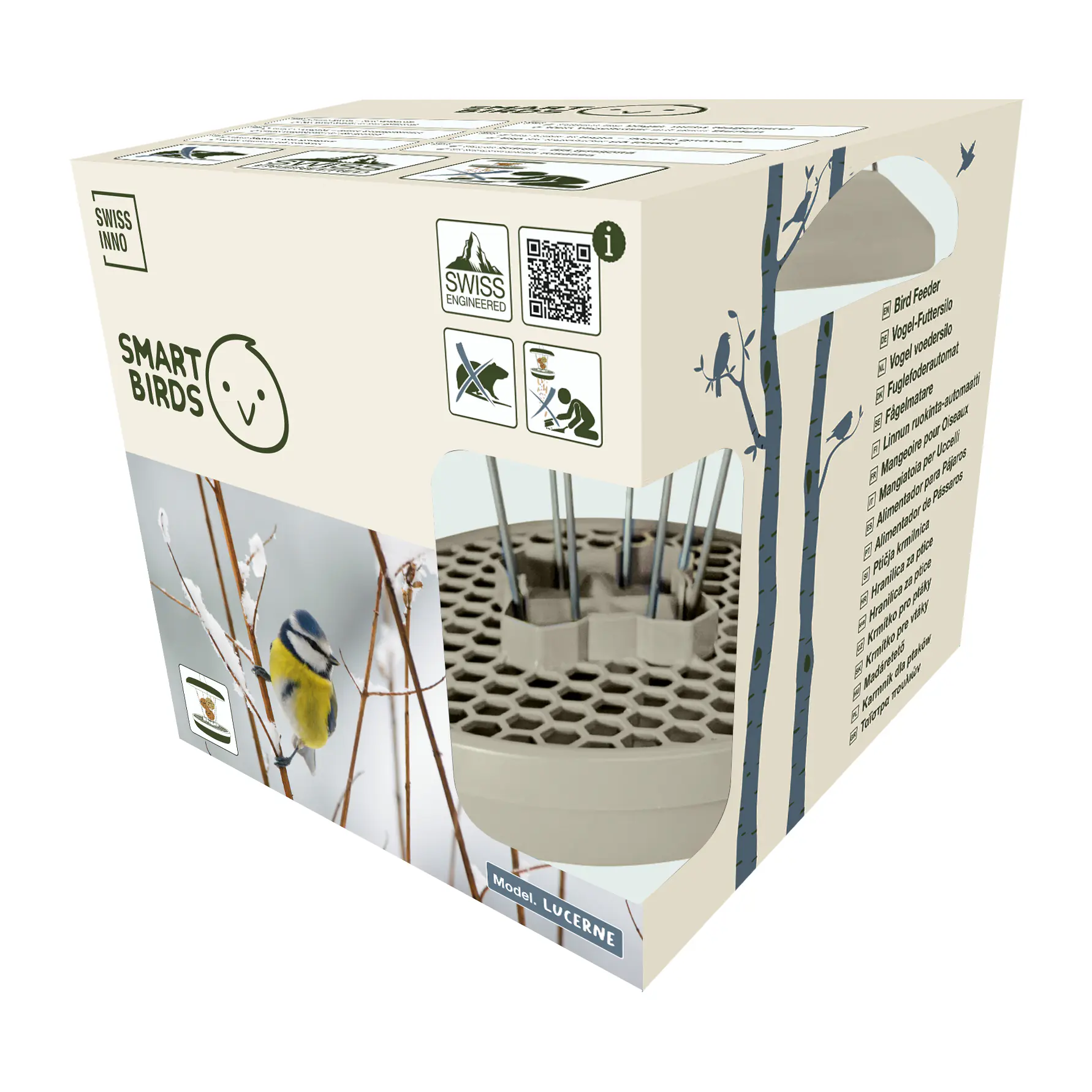 Swissinno Vogelfutterhaus Lucerne hellgrau Swissinno Vogelfutterhaus Lucerne hellgrau