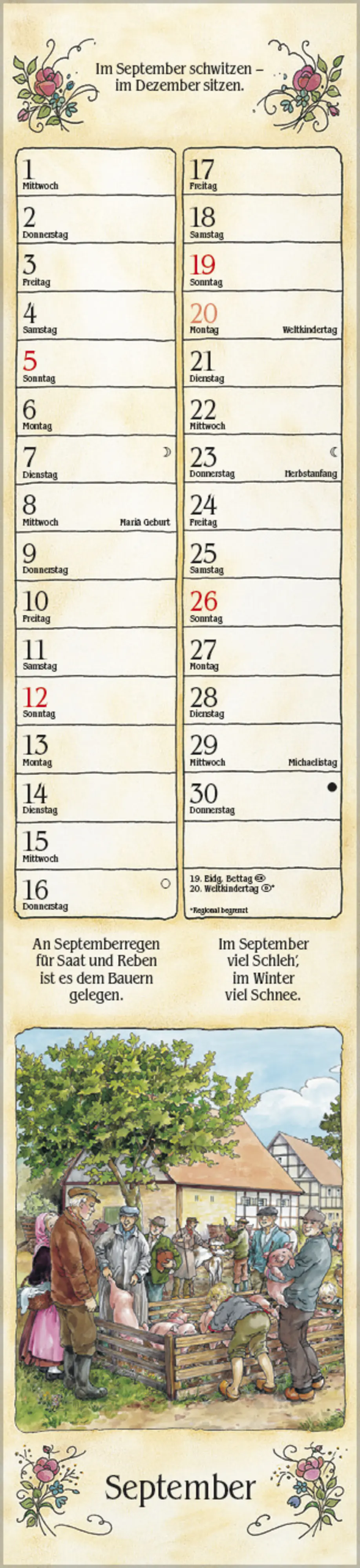 Korsch Kalender Langplaner 2027 Bauernmotiv