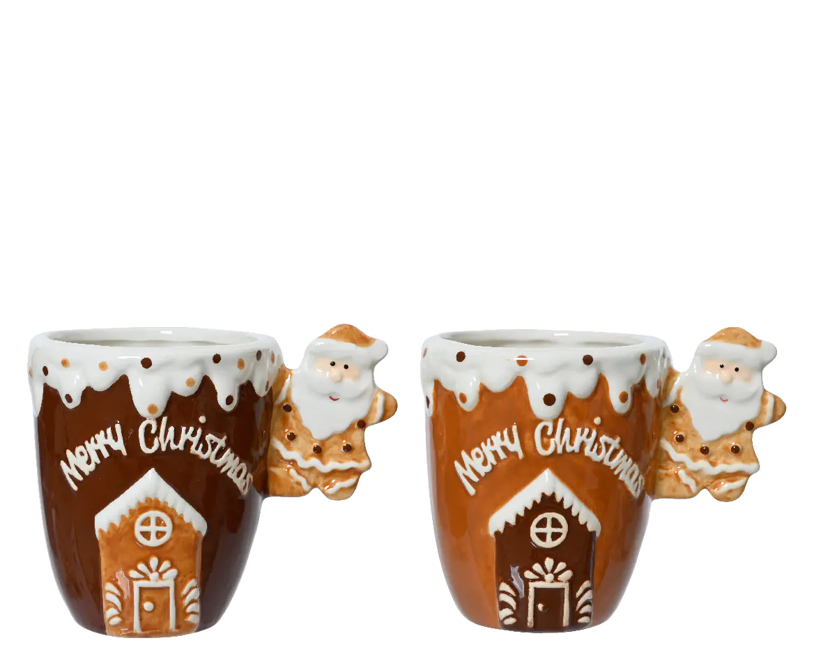 Weihnachtstasse bunt mit Muster 9.5 x 14 x 10.5 cm 