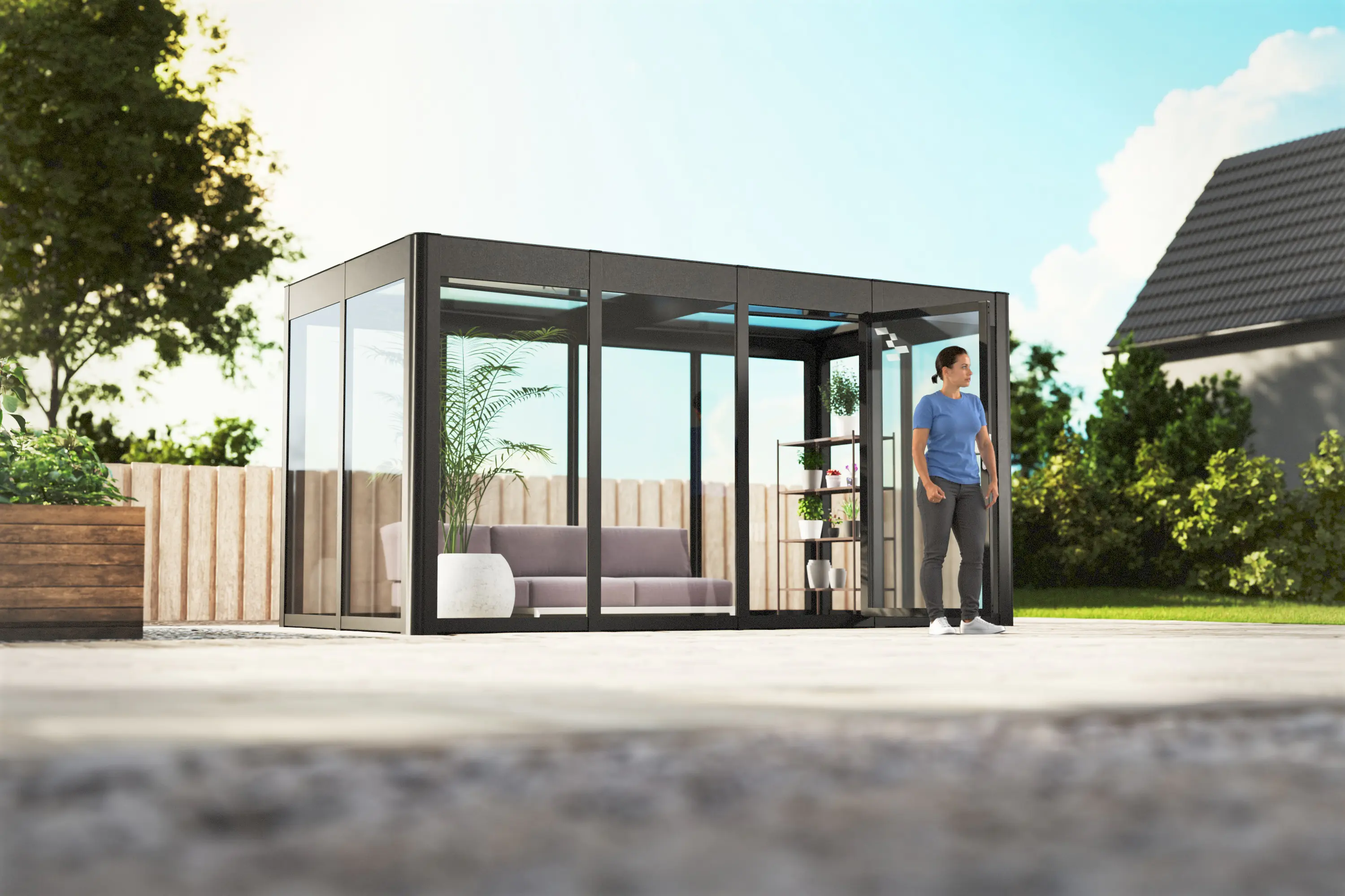 SunElements SunGarden Gartenhaus Infinity 4.2 443 x 233 cm anthrazit-metallic SunElements SunGarden Gartenhaus Infinity 4.2 443 x 233 cm anthrazit-metallic