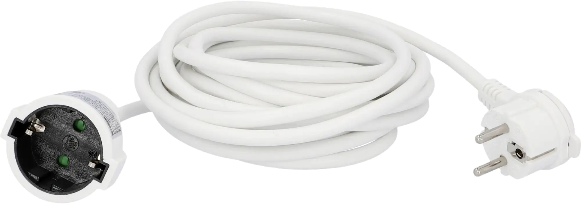 Unitec Verlängerungskabel Innen 5 Meter HO5VV-F 3G1,5, weiß, Flachstecker