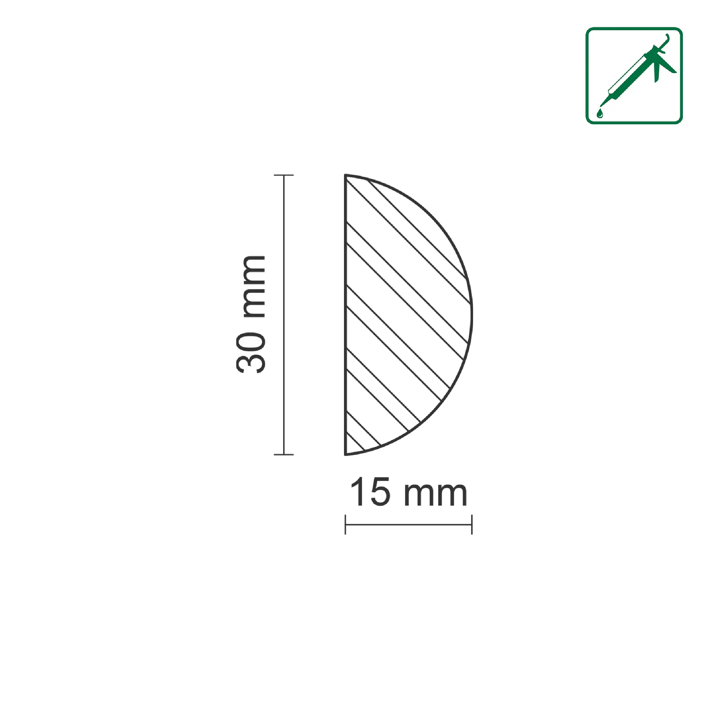 FN Neuhofer Halbrundstab 95 cm 30 x 15 mm