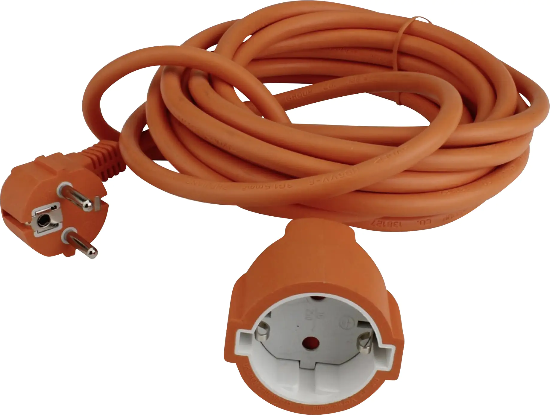 Unitec Verlängerungskabel Innen 5 Meter H05VV-F3G1,5, orange
