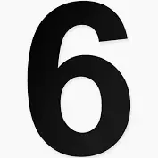 Alpertec Hausnummer 6 Edelstahl schwarz matt 12 x 8 cm