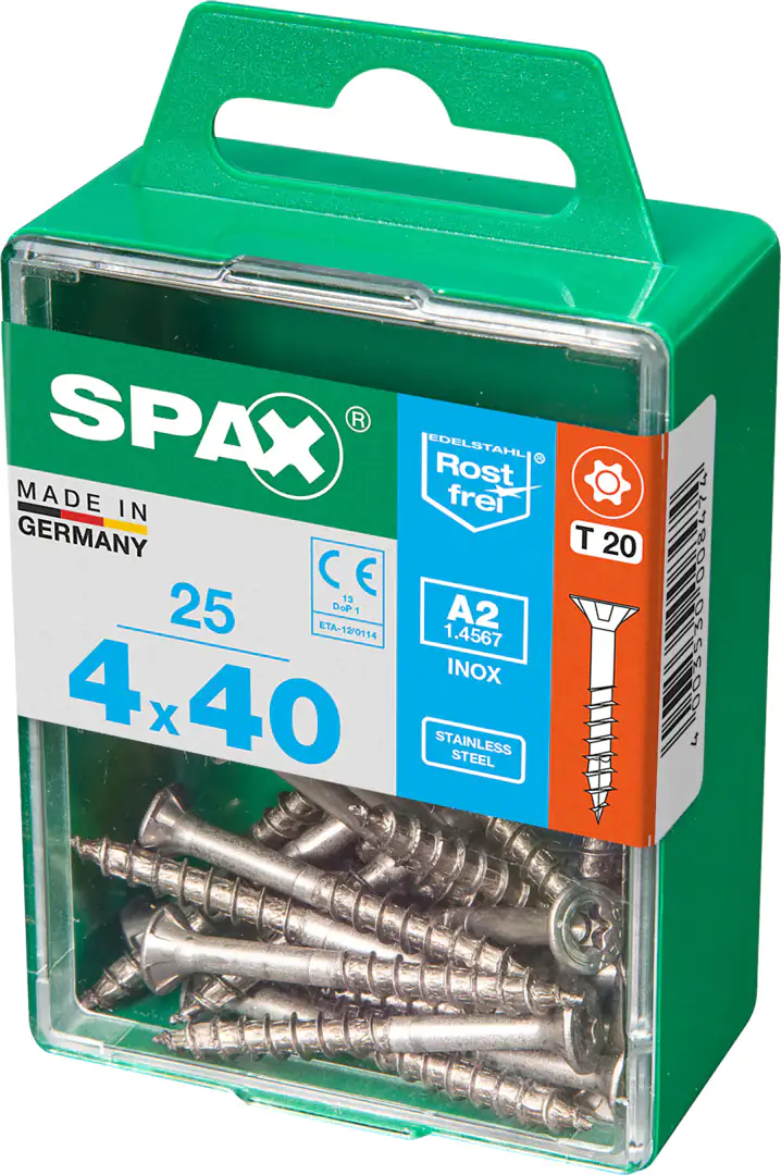 Spax Universalschrauben 4.0 x 40 mm TX 20 - 25 Stk. Spax Universalschrauben 4.0 x 40 mm TX 20 - 25 Stk.