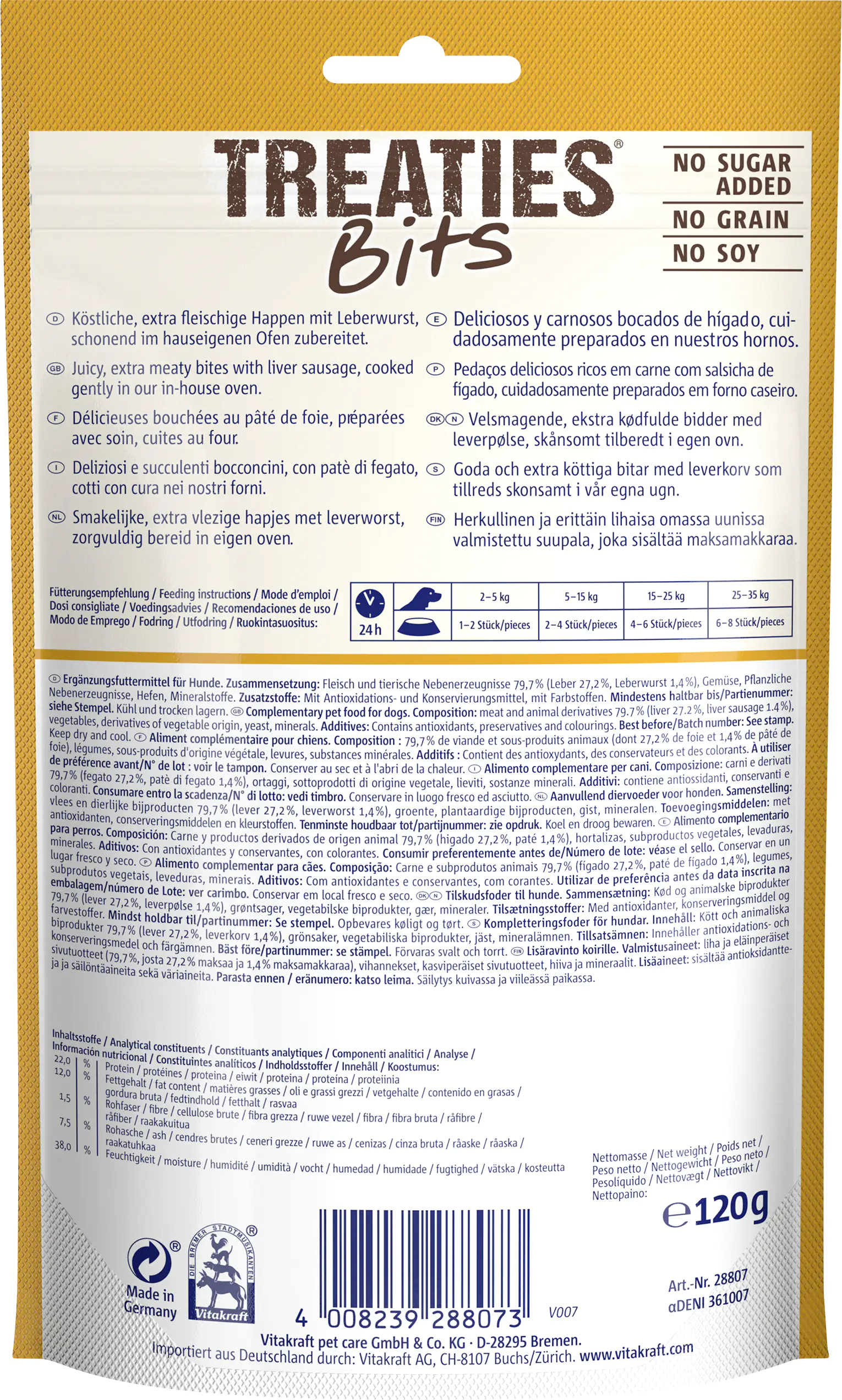 Vitakraft Treaties® Bits Leberwurst 120 g