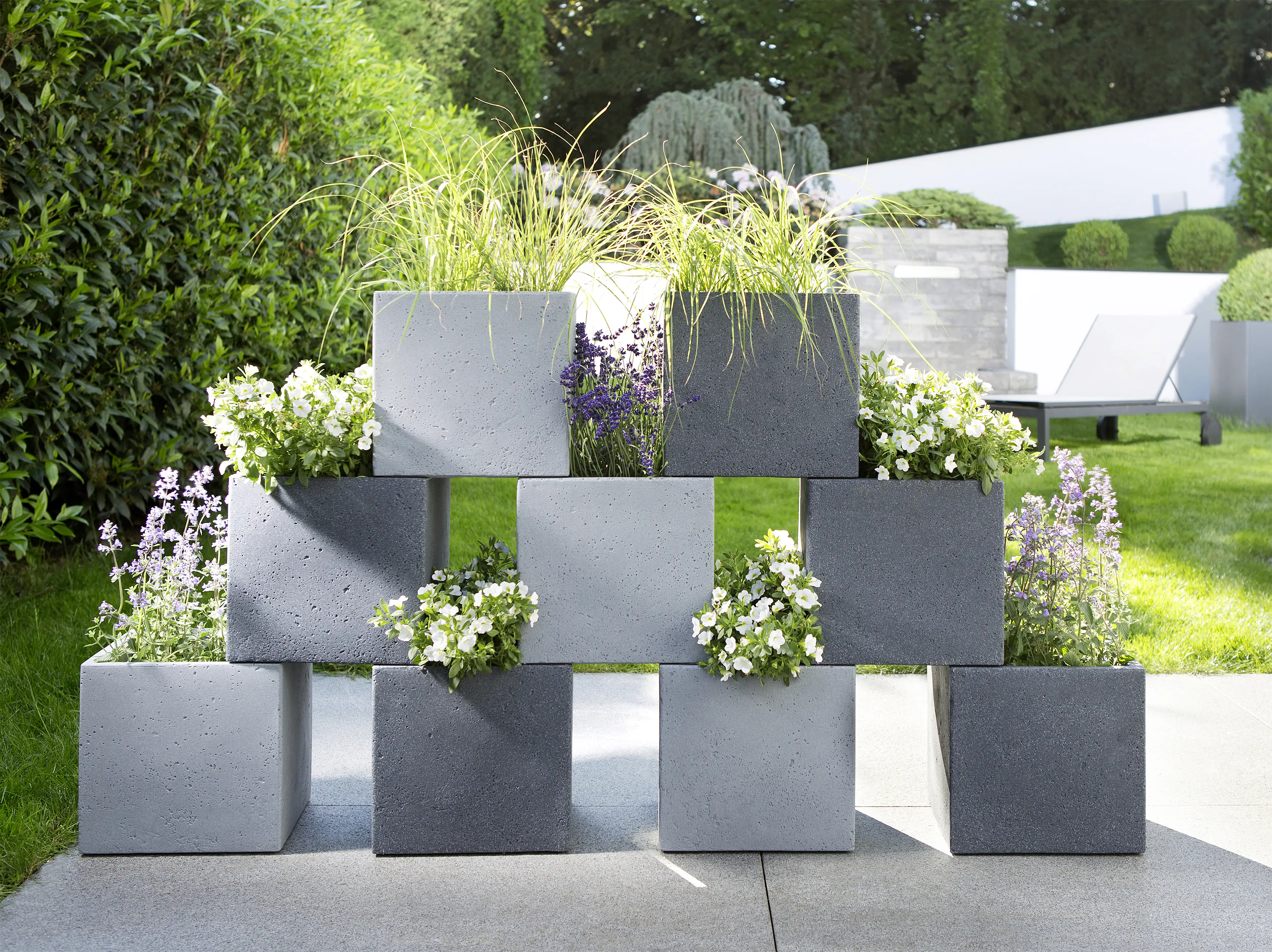 Scheurich Pflanzgefäß C-Cube Serie 240 schwarz granit 40 cm Scheurich Pflanzgefäß C-Cube Serie 240 schwarz granit 40 cm