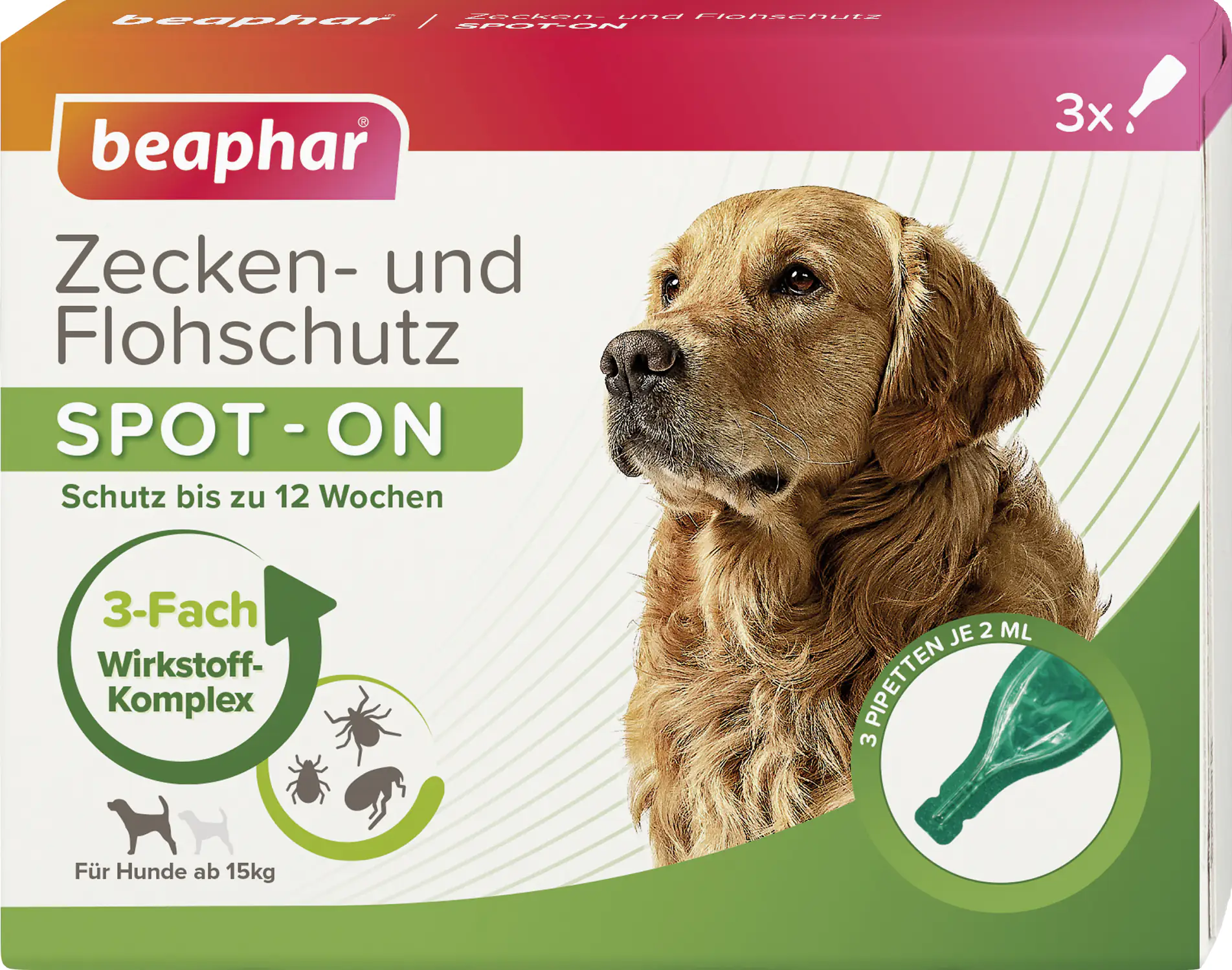 Beaphar Zecken- und Flohschutz SPOT-ON 3 x 2 ml für große Hunde ab 15 kg Beaphar Zecken- und Flohschutz SPOT-ON 3 x 2 ml für große Hunde ab 15 kg