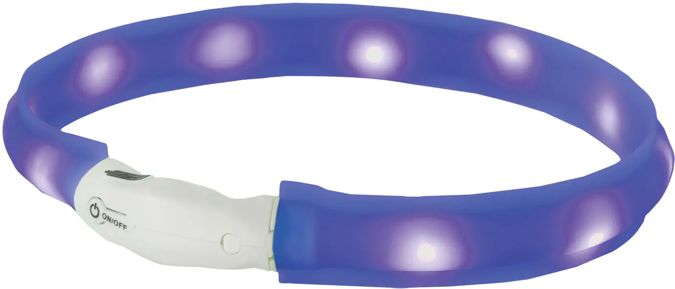 Nobby LED Leuchthalsband Visible breit blau für Hunde mit längerem Fell