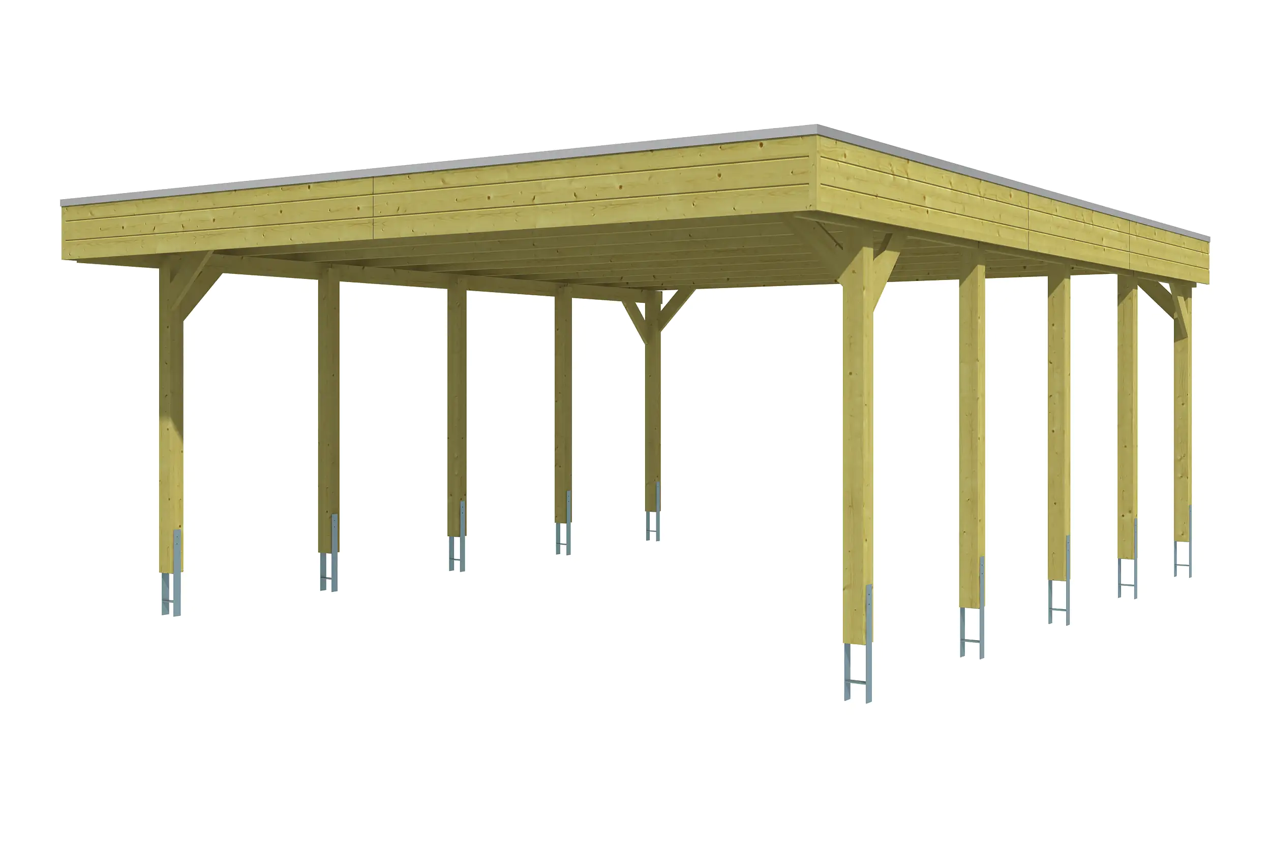 4018211033898_02 SKAN HOLZ Carport Friesland 557 x 708 cm mit EPDM-Dach