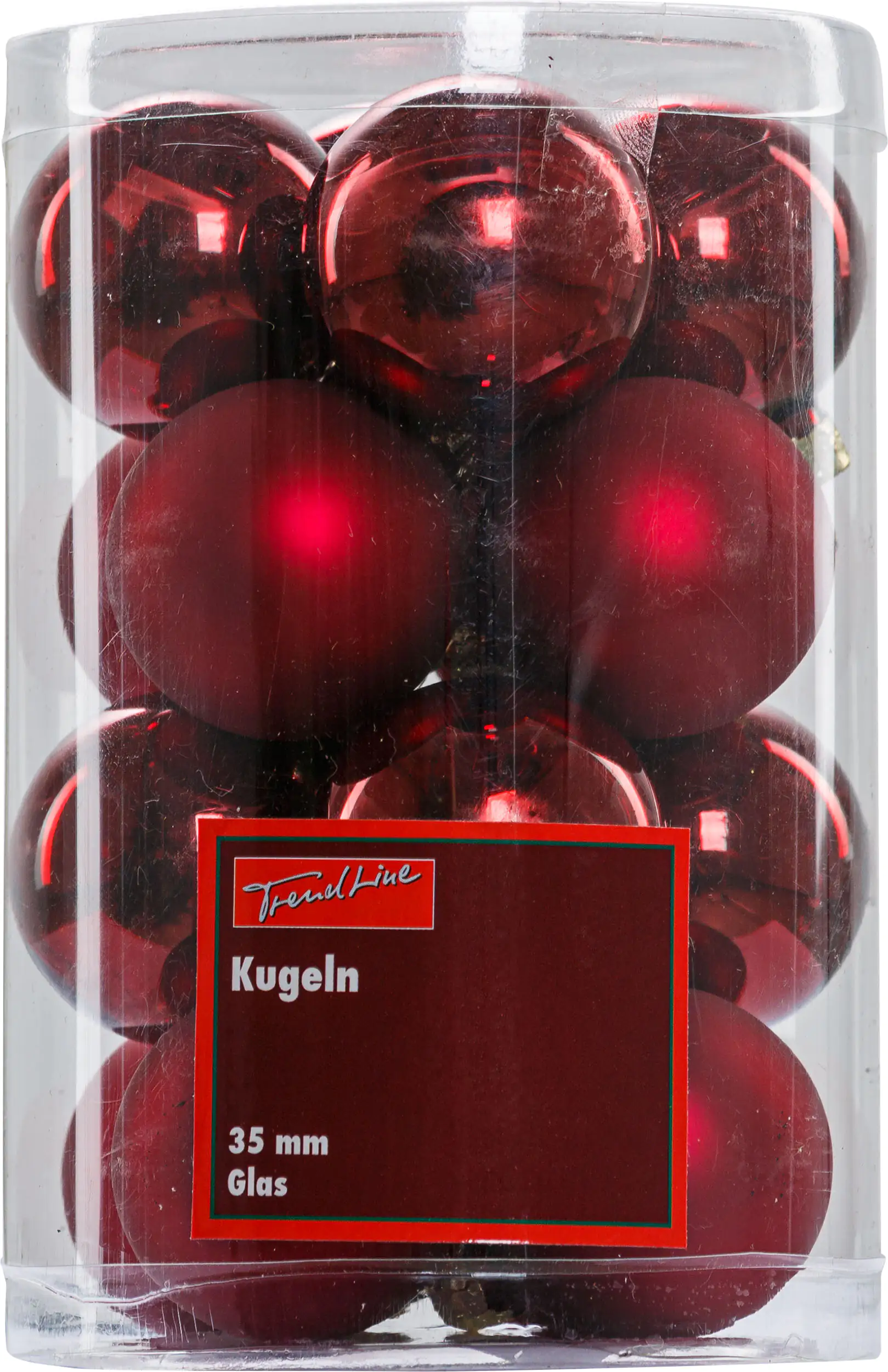 2076601538912_01 TrendLine Weihnachtskugeln aus Glas Ø 3,5 cm ochsenblut 16 Stück