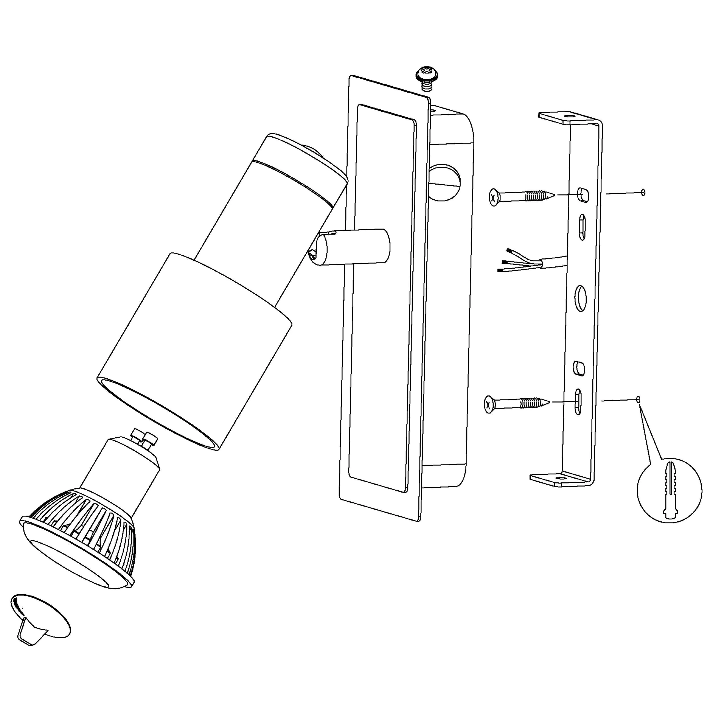 Eglo 1er Spot Davida 1 nickel-nero 16,5 x 7 cm GU10, warmweiß