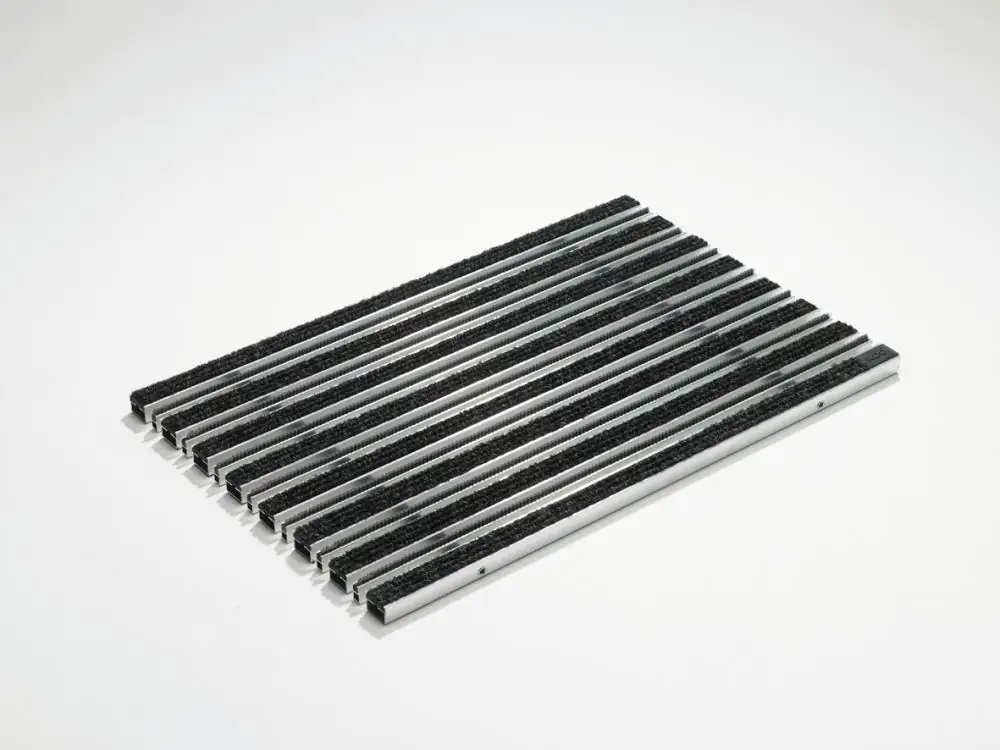 ACO Schuhabstreifermatte Alu anthrazit, mit Bürsten- und Ripsstreifen