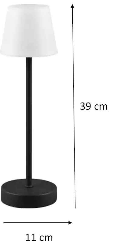 Reality Leuchten LED Akku-Tischleuchte Martinez schwarz 39 cm TW