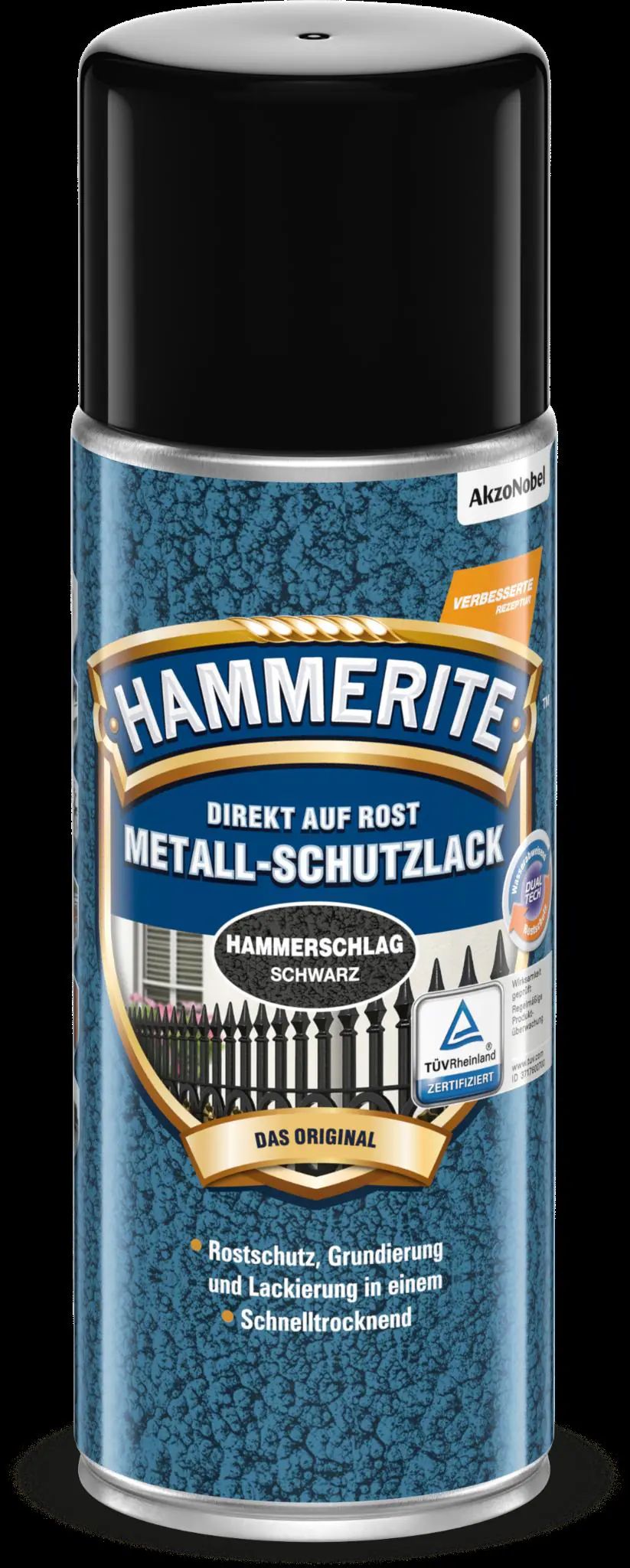 Hammerite Metall-Schutzlack Spray Hammerschlag 400 ml schwarz