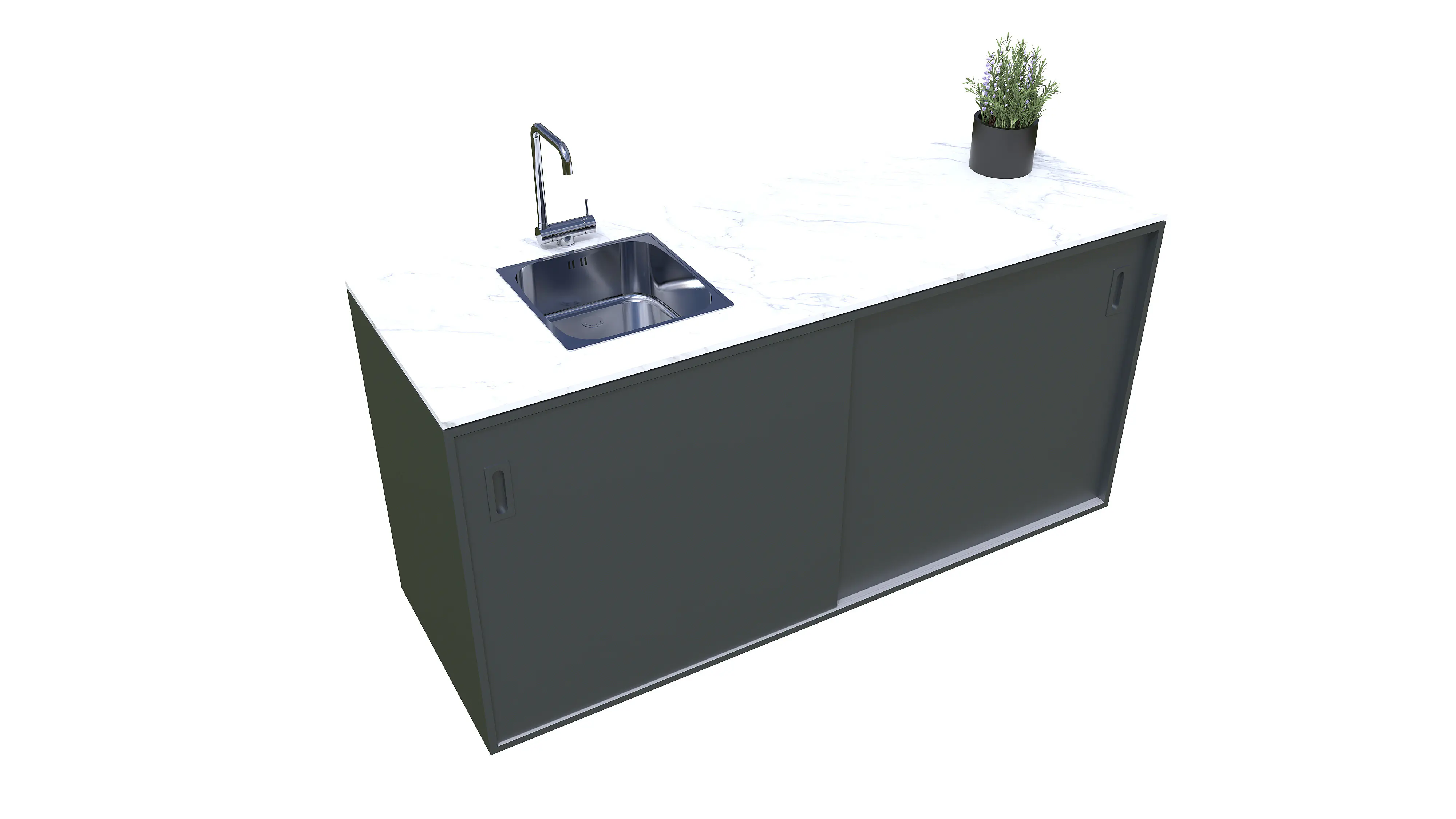 Bellano Living Element für Outdoorküchen inkl. Spüle links und 2 Türen anthrazit Bellano Living Element für Outdoorküchen inkl. Spüle links und 2 Türen anthrazit