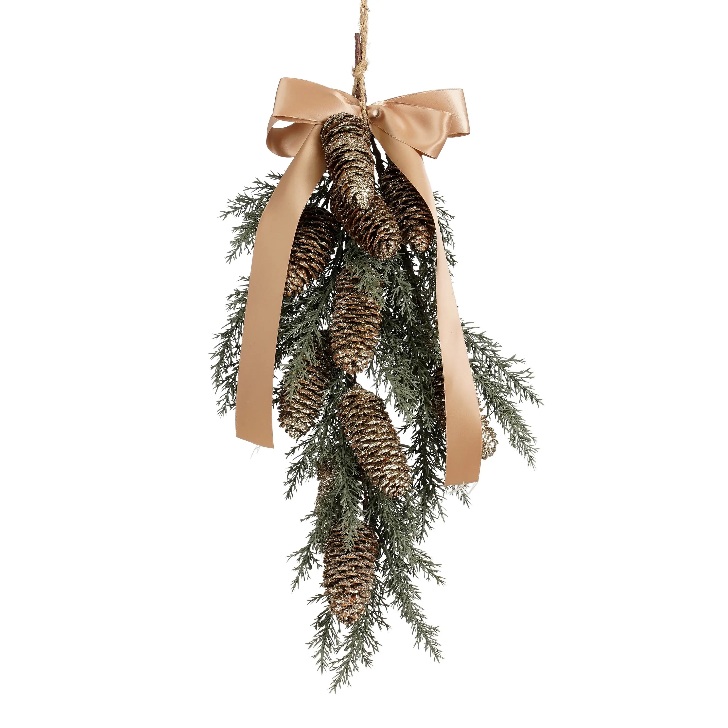 Mica Weihnachtsdeko Türbogen Pine mit Band 55 x 25 x 7 cm gold
