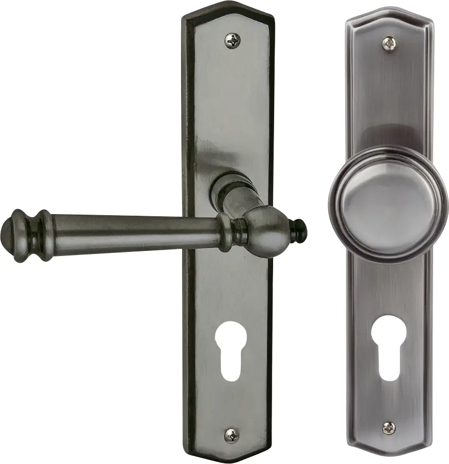 Alpertec PZ-Langschildgarnitur Mount Blanc links Edelstahl silbergrau