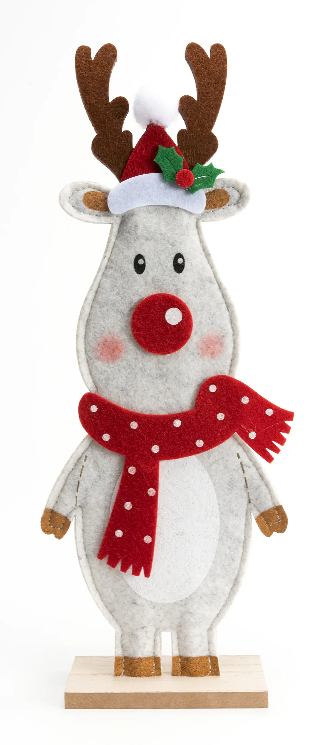 TrendLine Weihnachtsaufsteller Rentier 36 x 14 cm weiß-rot