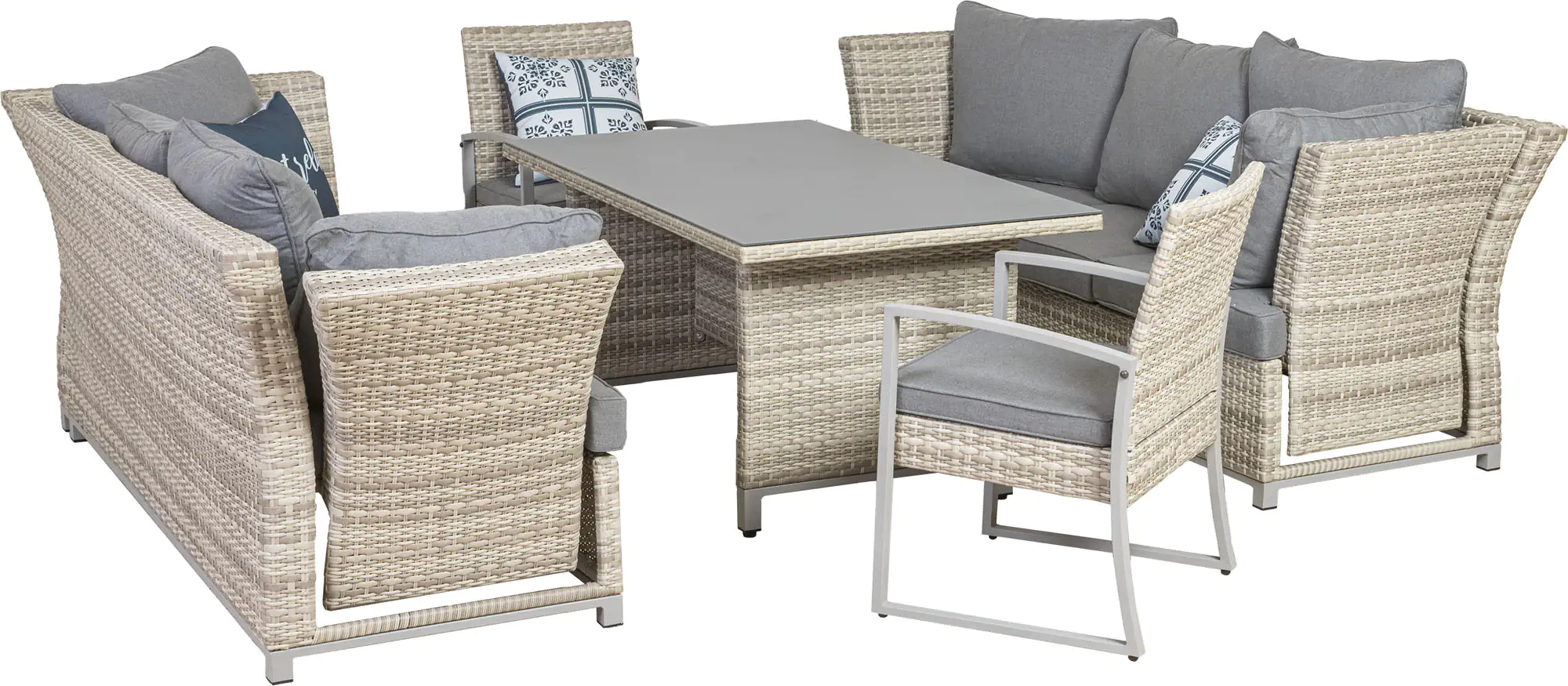 Primaster Dining Lounge Möbelset Tulum inkl. All-Wetter Kissen, 3-in-1 Primaster Dining Lounge Möbelset Tulum inkl. All-Wetter Kissen, 3-in-1
