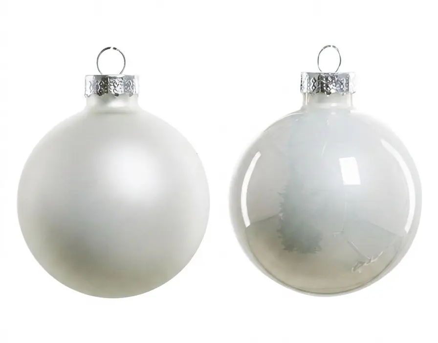 TrendLine Weihnachtskugeln aus Glas Ø 6 cm weiß 20 Stück