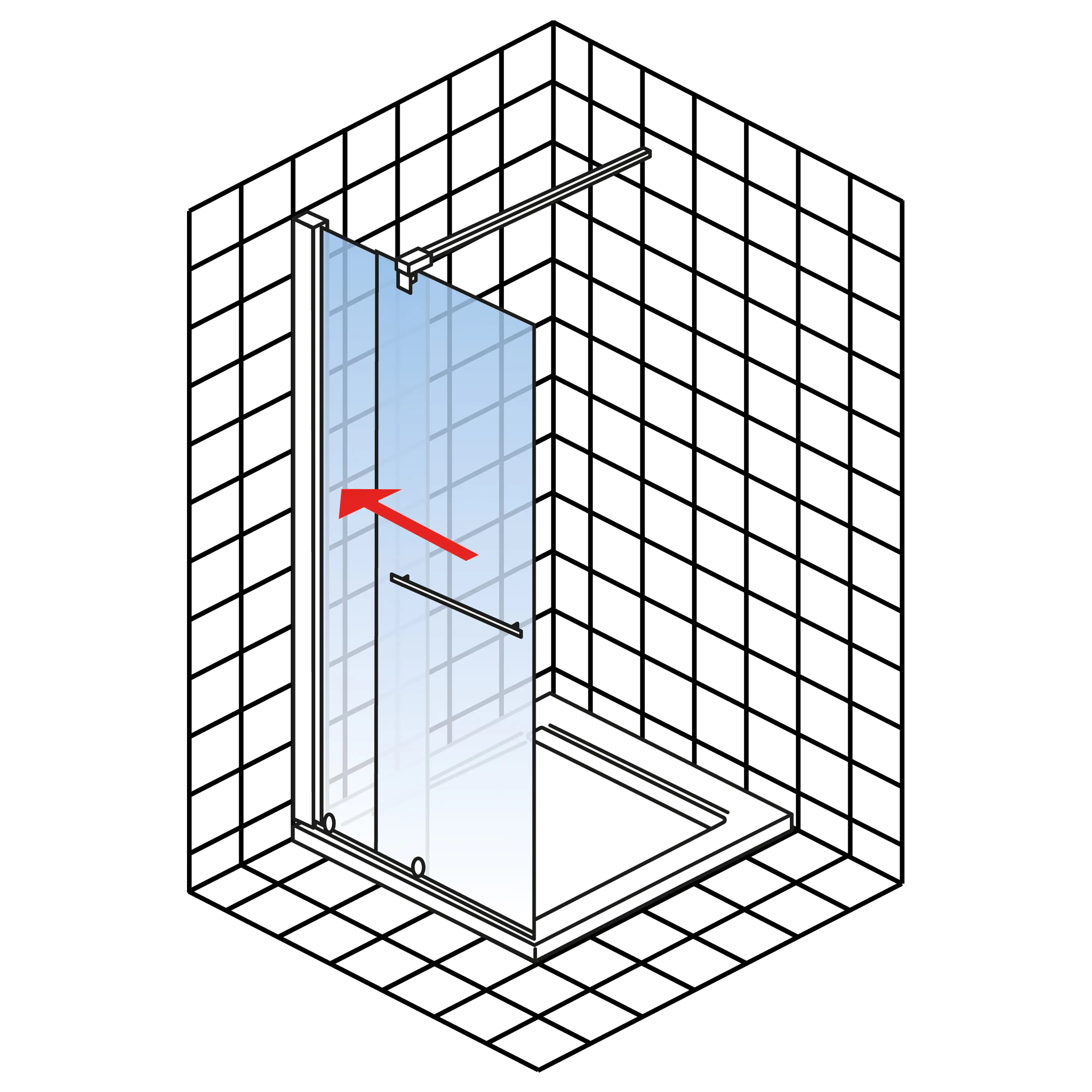 Schulte Walk In Schiebetür 120 x 200 cm Toura