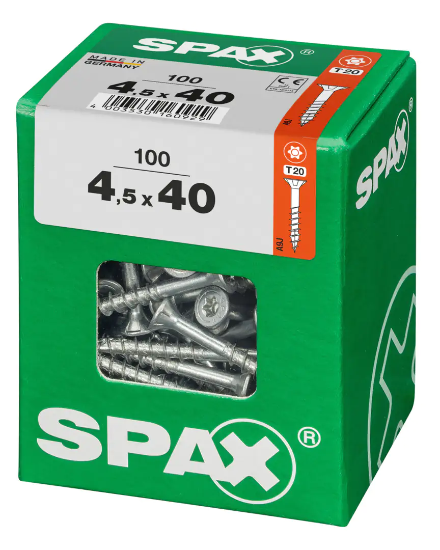 Spax Universalschrauben 4.5 x 40 mm TX 20 Senkkopf - 100 Stk.
