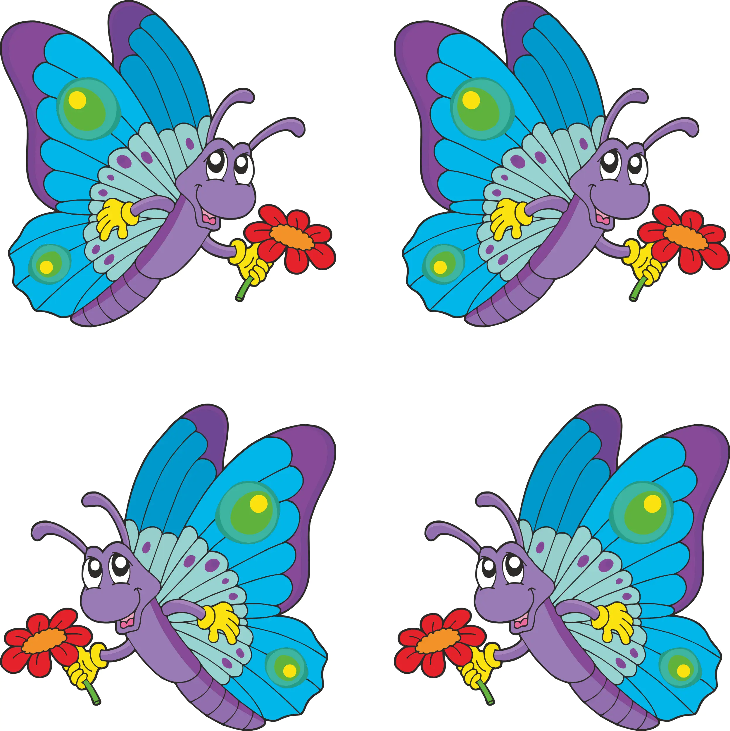 Hermann Schütz Aufkleber Schmetterling-Set Dimension bunt 4 Motive