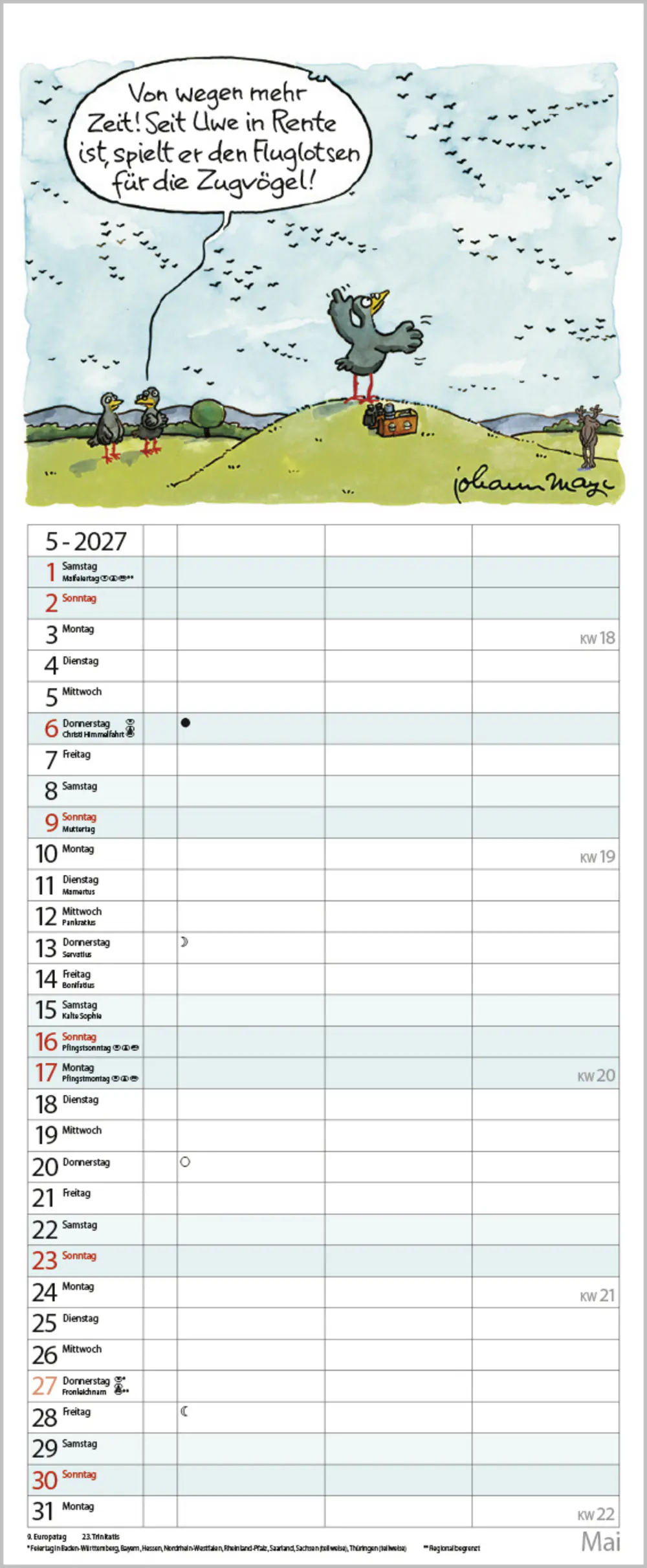 Korsch Kalender Planer (Un-)Ruhestand 2027