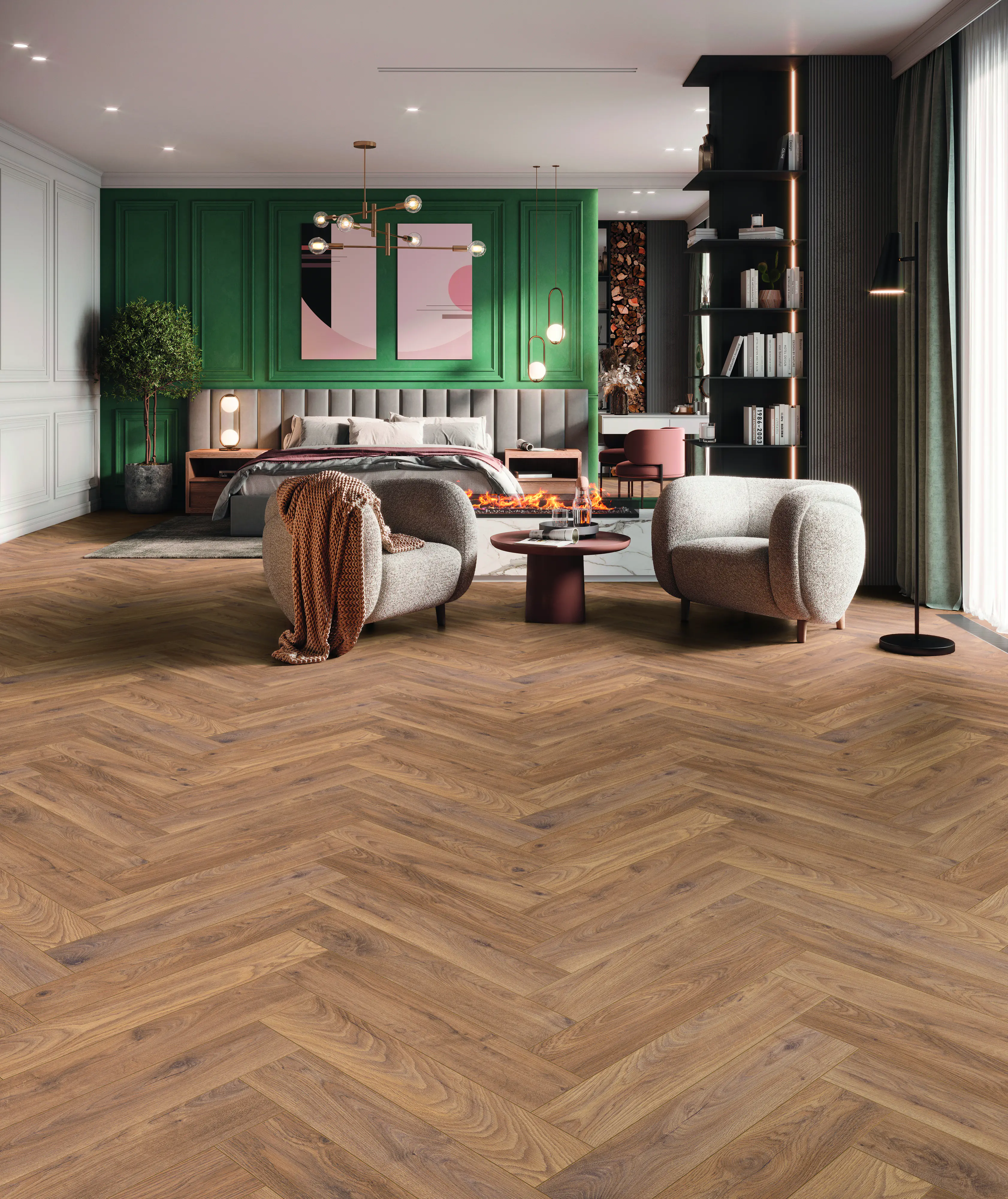KronoOriginal Laminat Herringbone Firebrand Oak