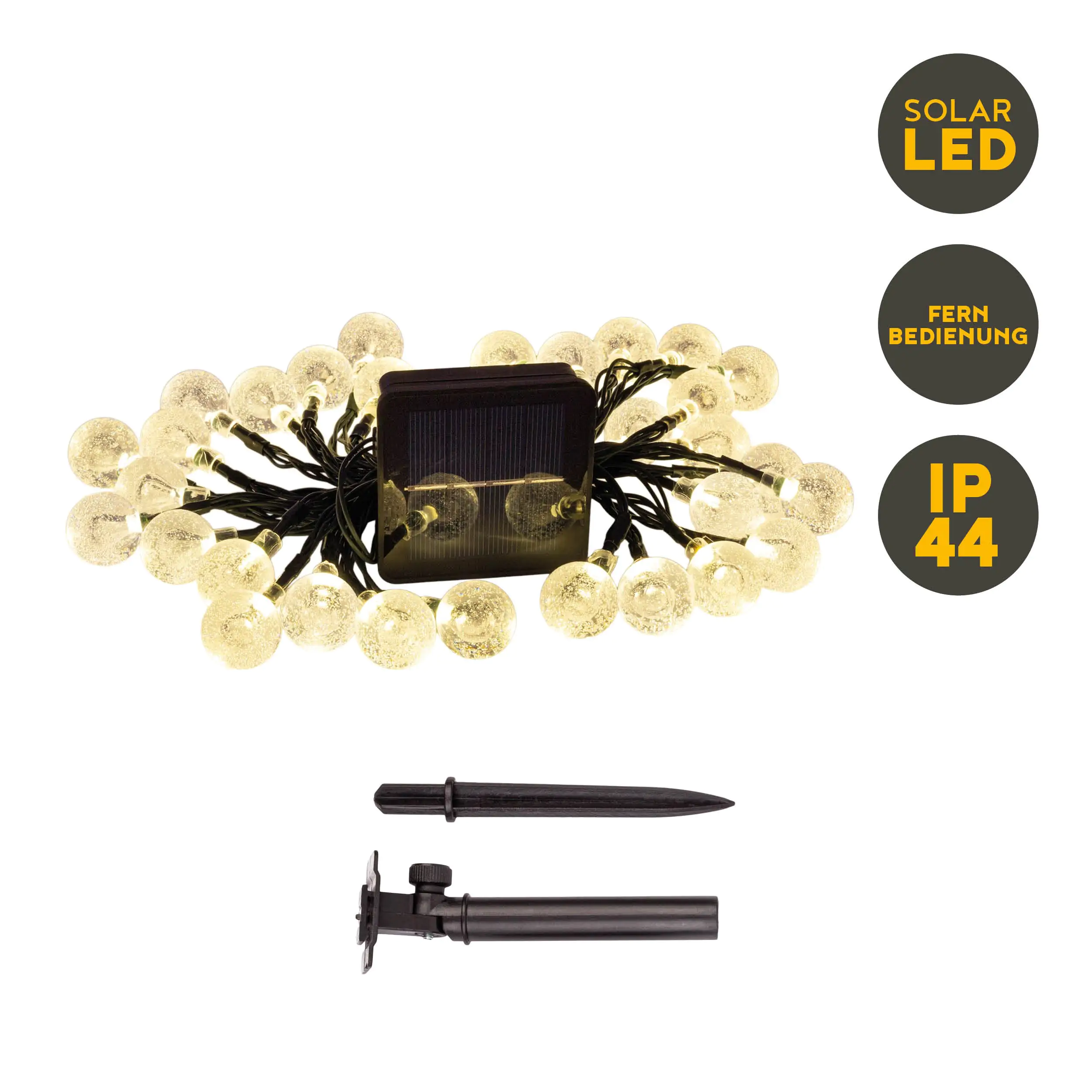 Light & More LED Solar-Lichterkette Birnchen 8,7 m warmweiß mit Fernbedienung Light & More LED Solar-Lichterkette Birnchen 8,7 m warmweiß mit Fernbedienung